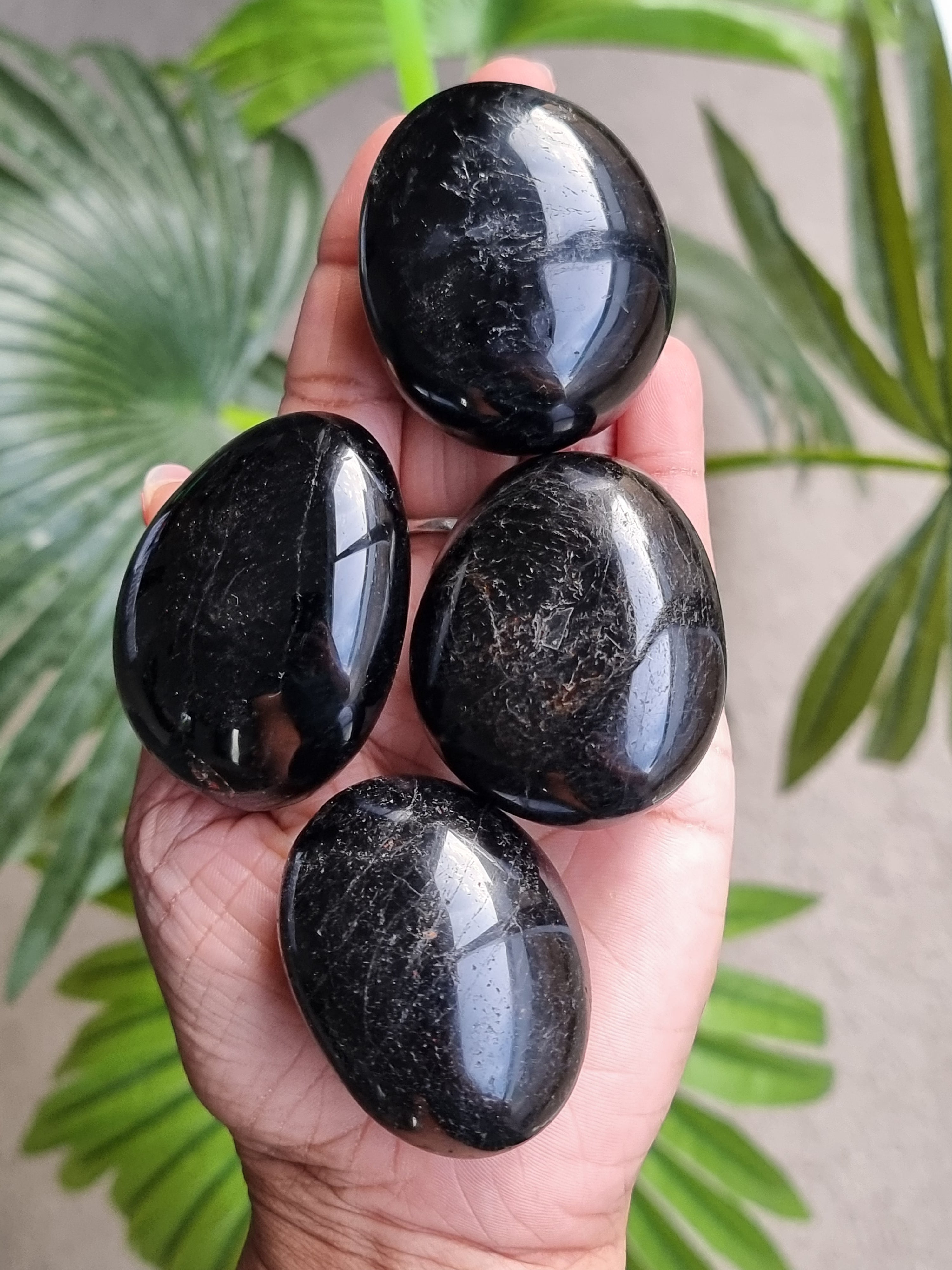 Black Tourmaline Palm Stone Makeawish Crystals