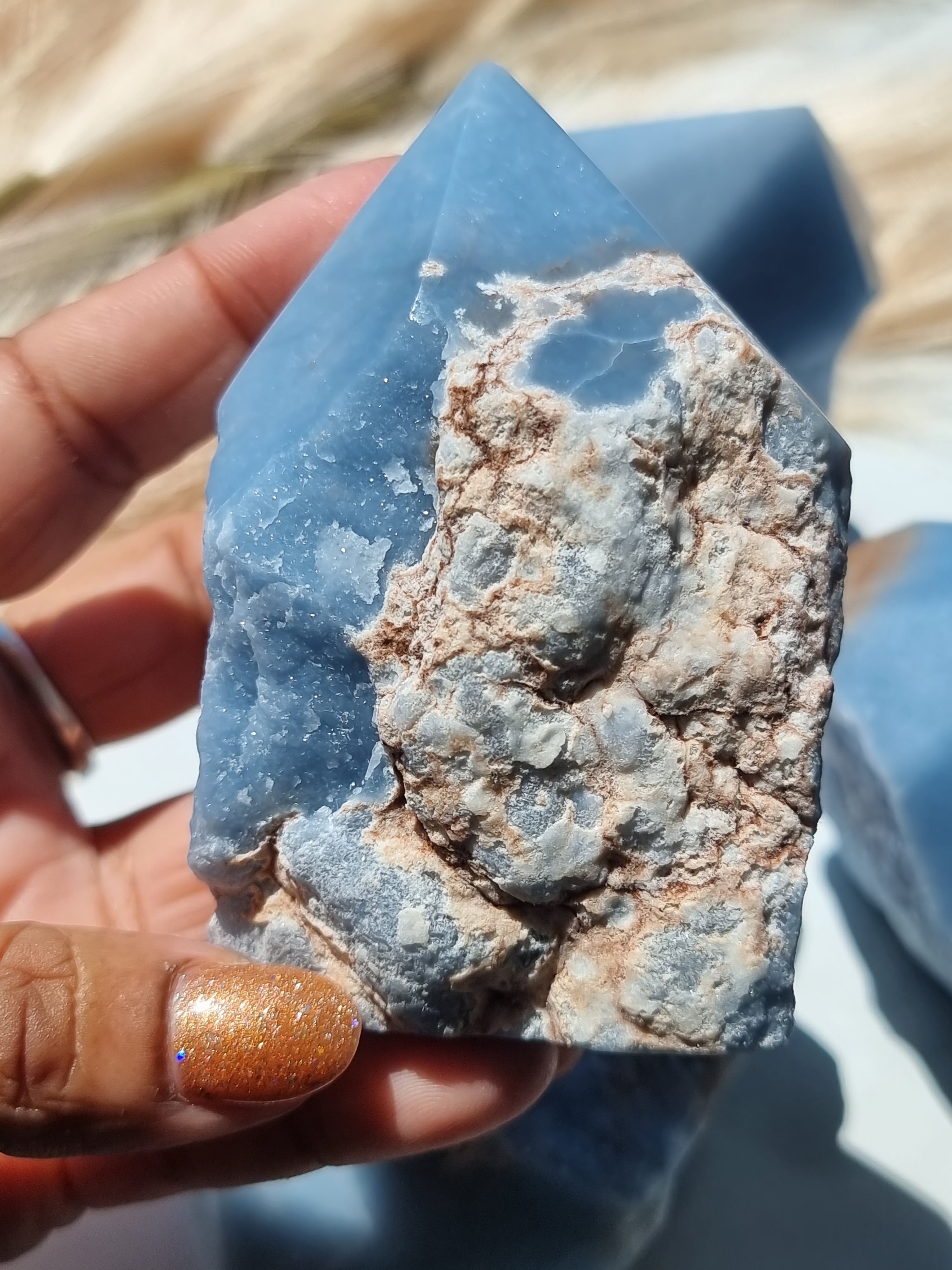 Angelite Cut Base Point