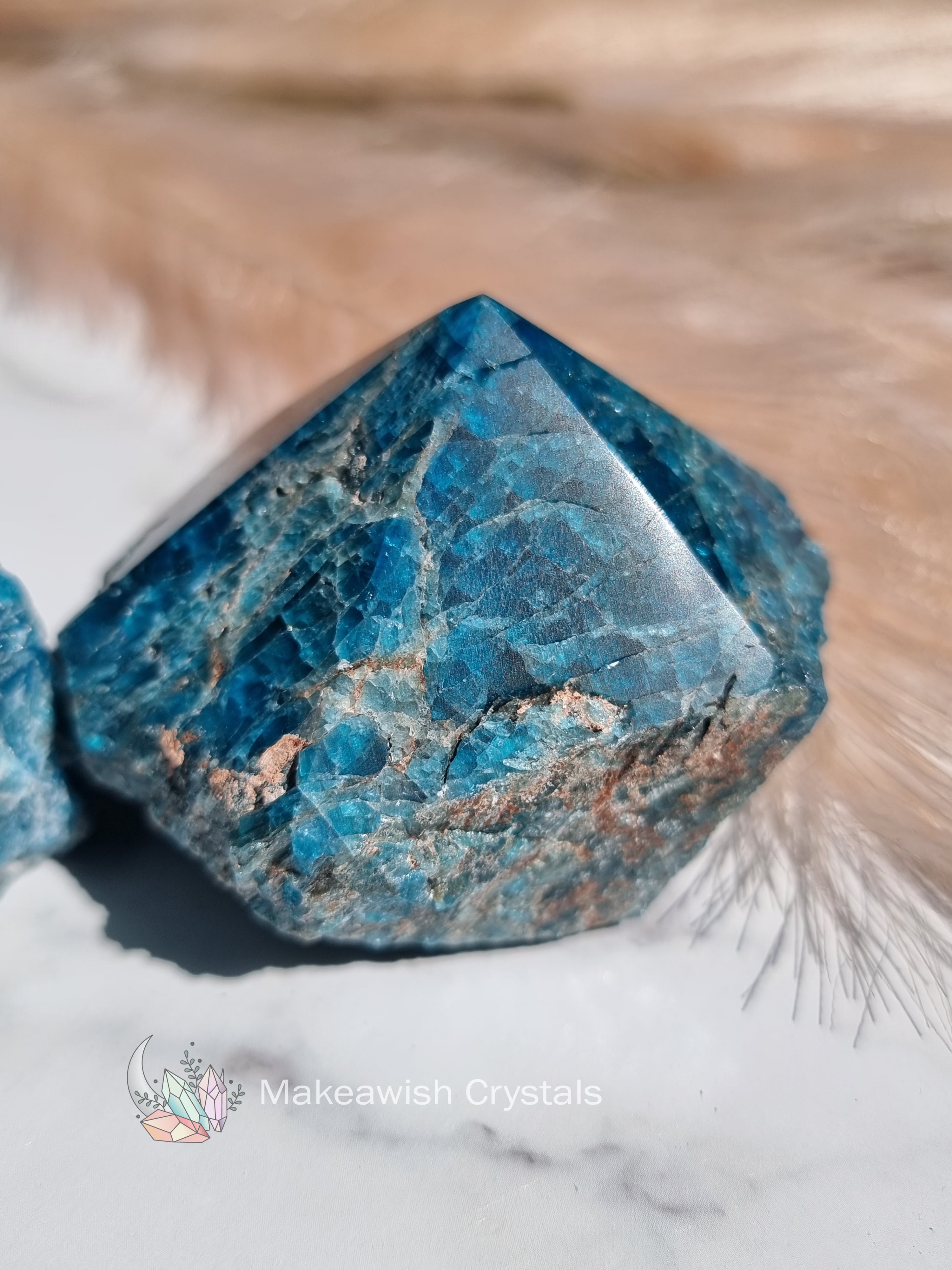 Blue Apatite Cut Base Point
