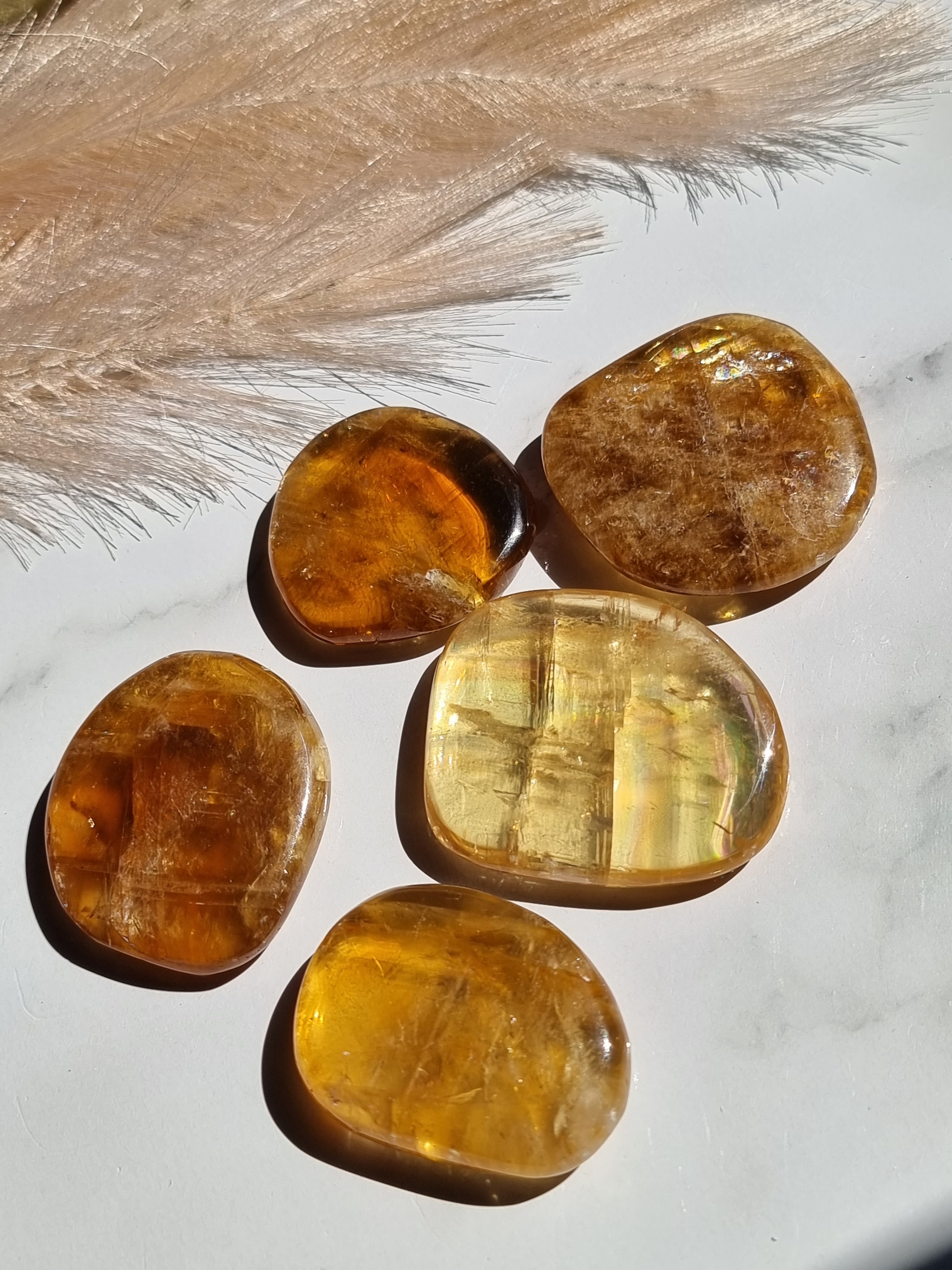 Honey Calcite Flat stone