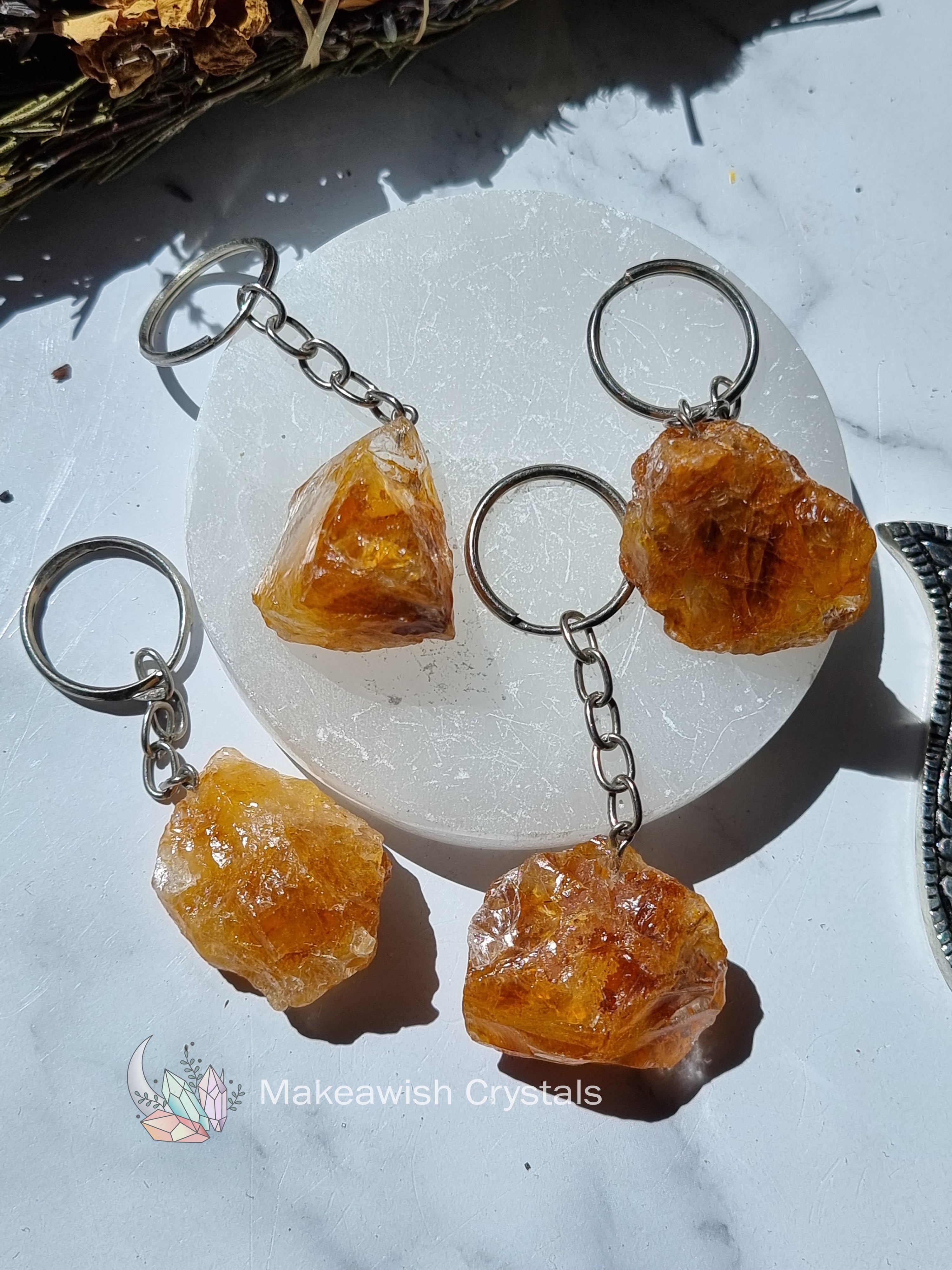 Golden Healer Quartz Keychain