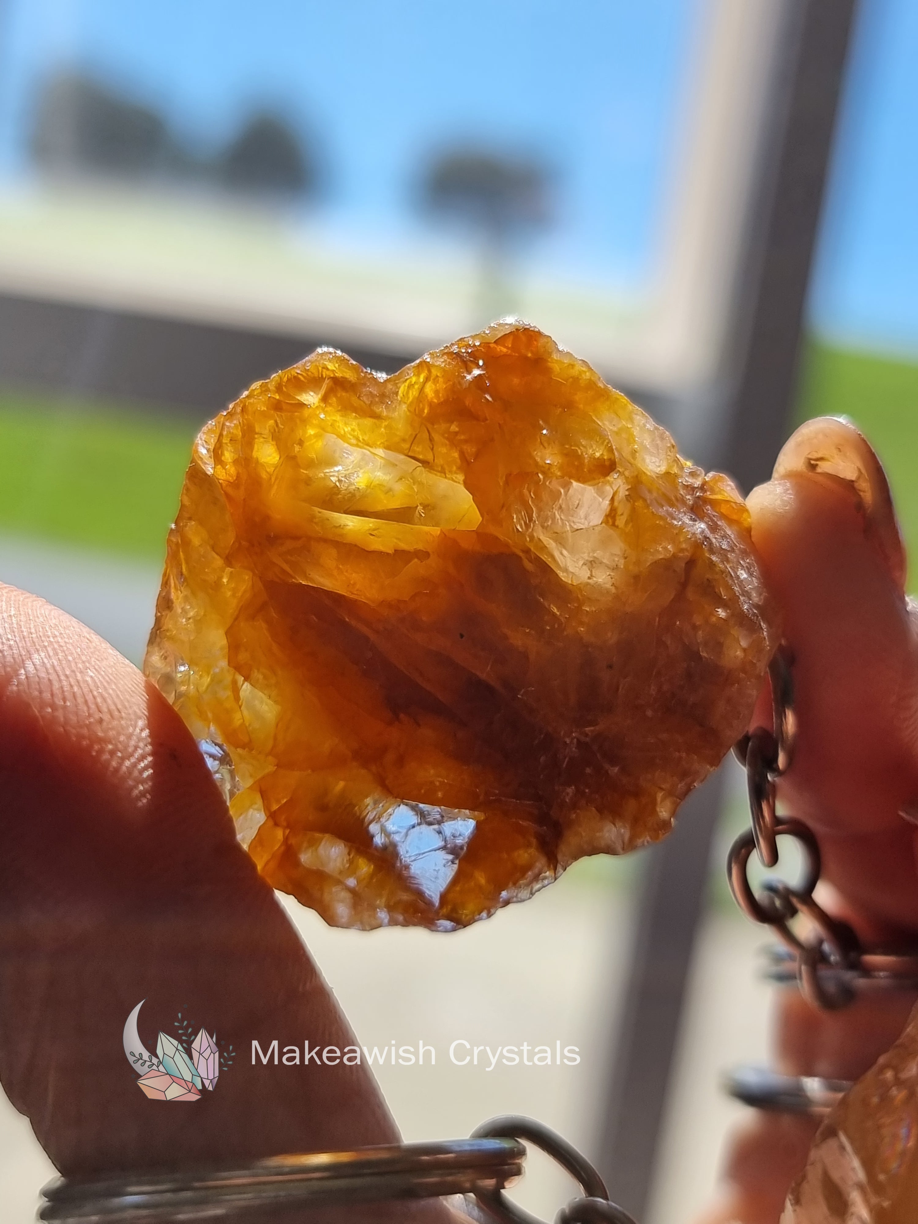 Golden Healer Quartz Keychain