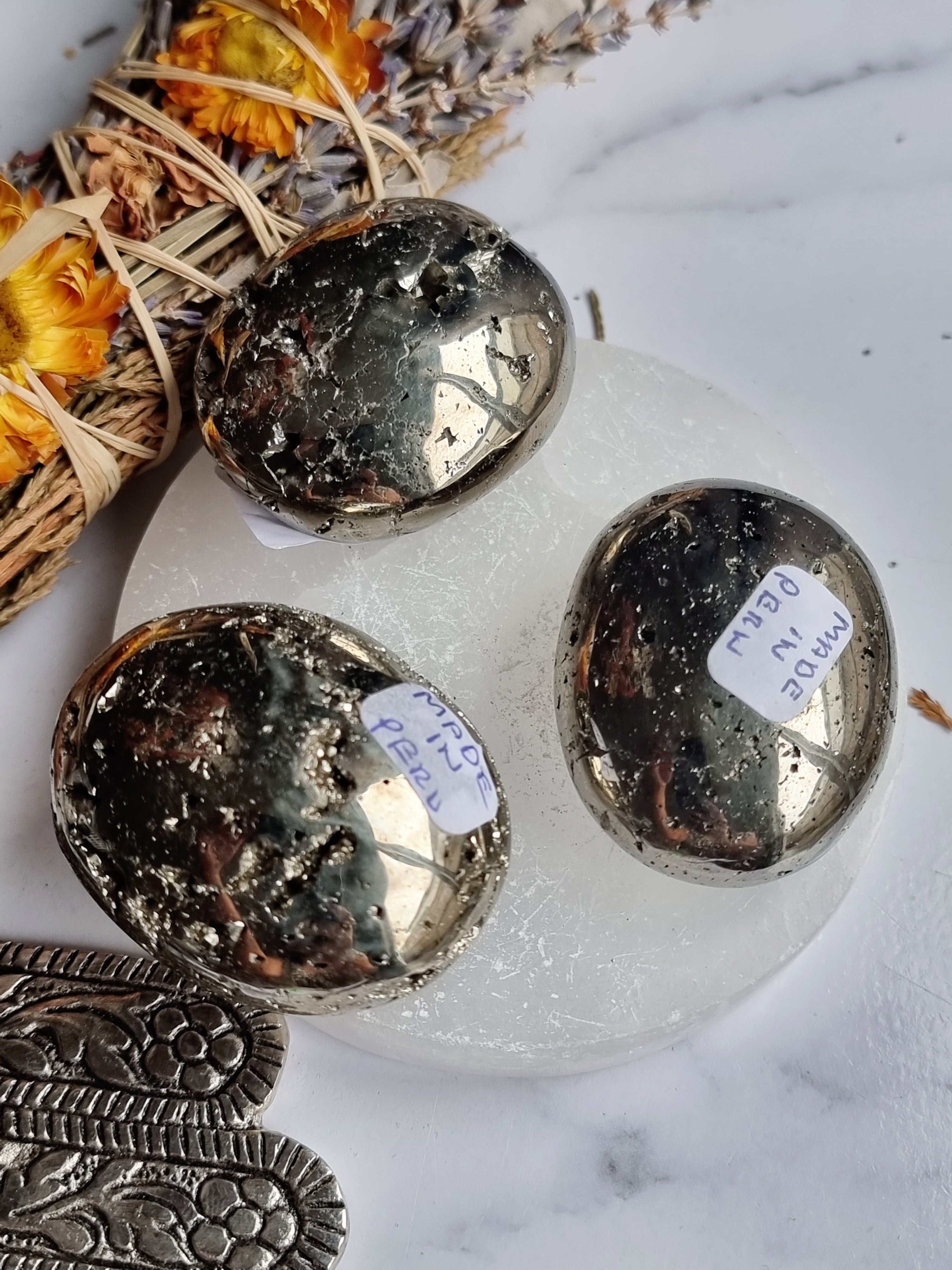 Pyrite Palm Stone
