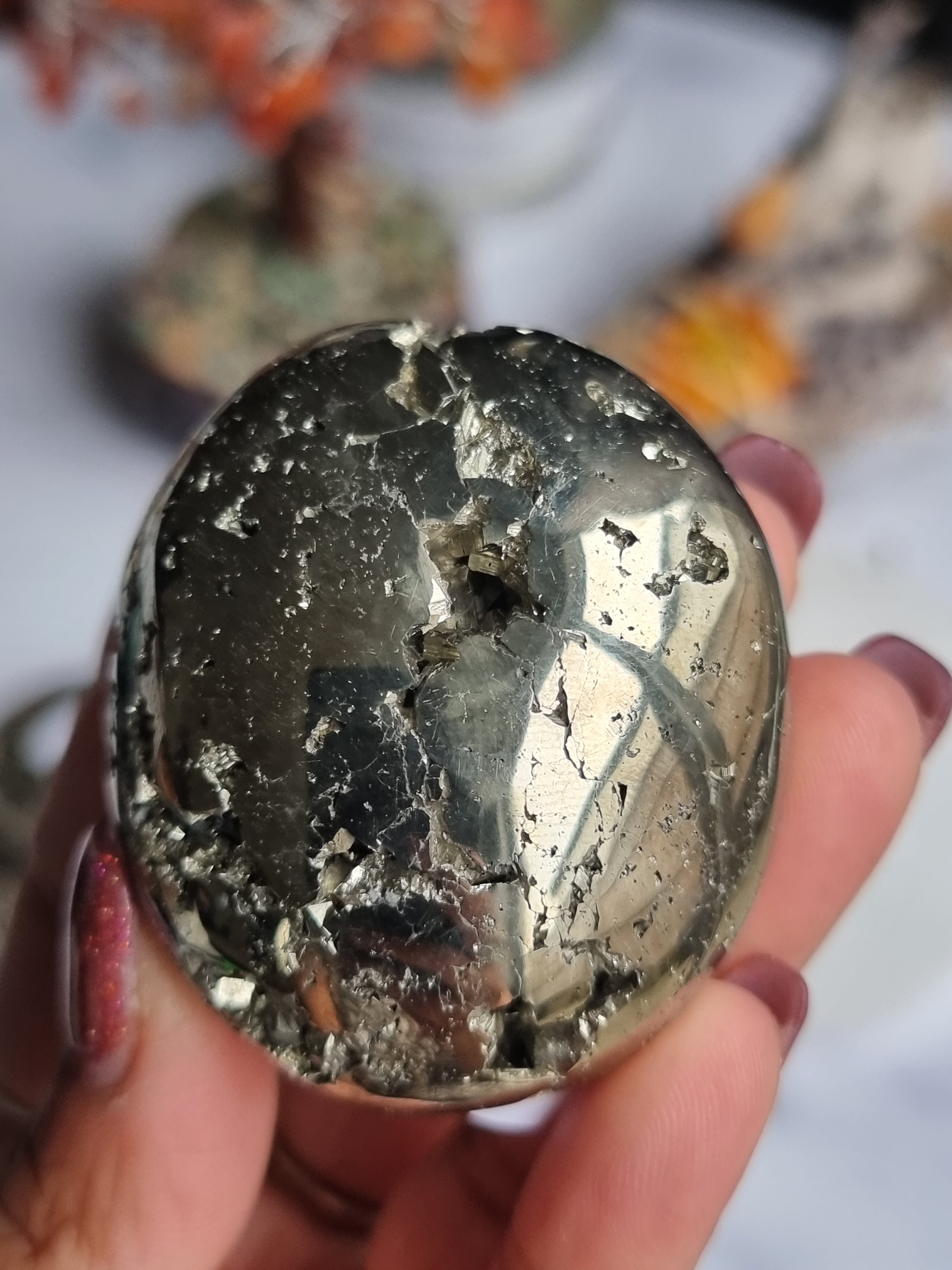 Pyrite Palm Stone