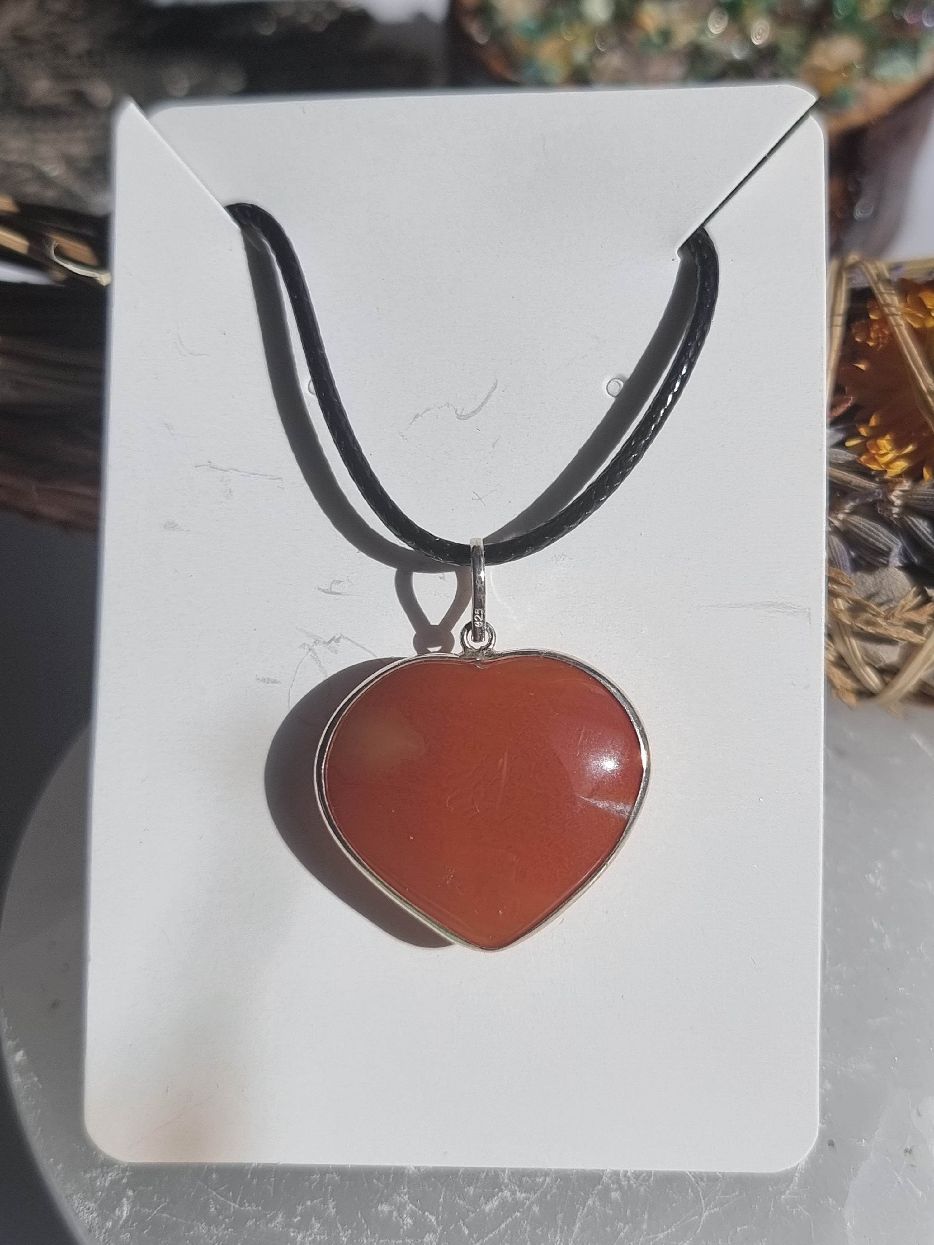 Carnelian Pendant Sterling Silver