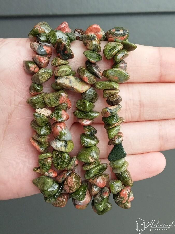 Unakite Chip Bracelet