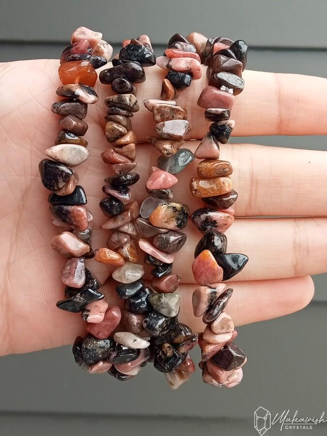 Rhodonite Chip Bracelet