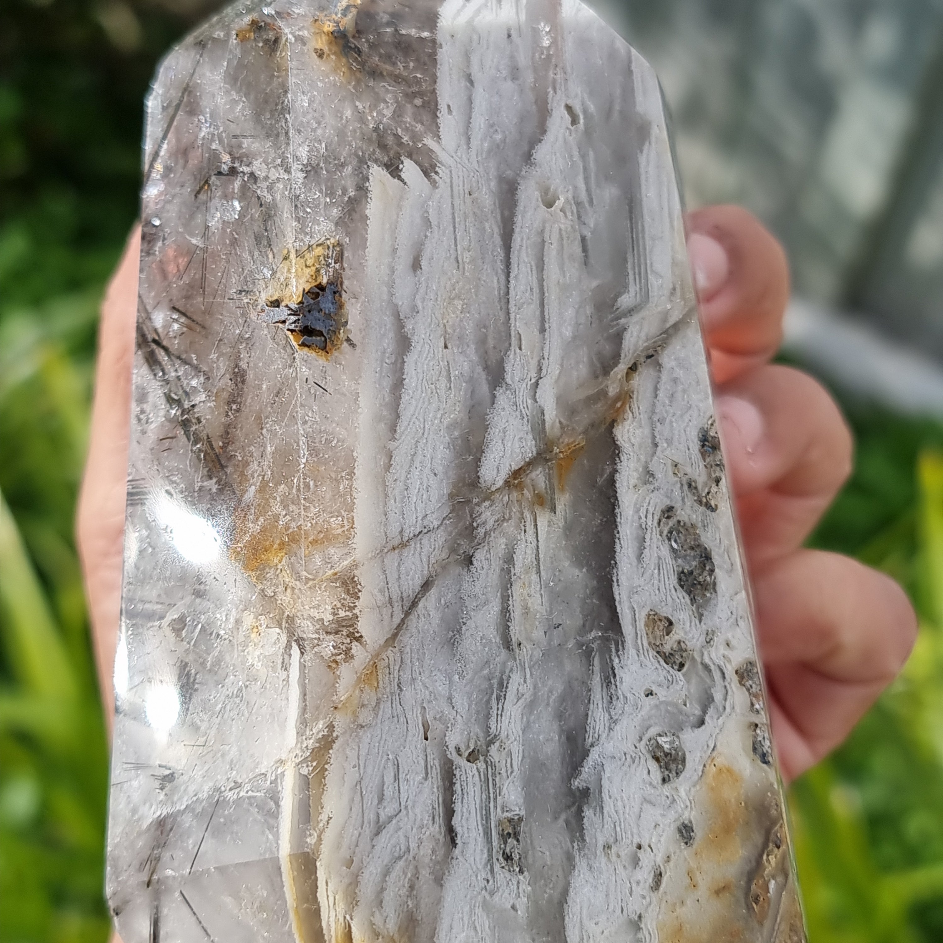 Hematised Rutilated Quartz Tower