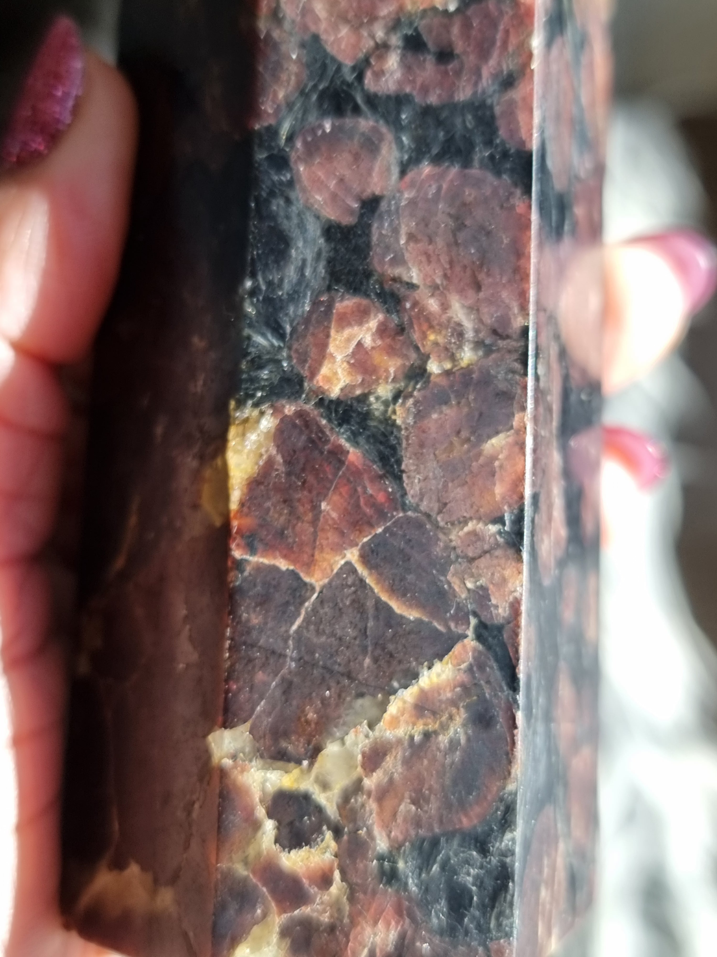 Garnet in Limestone Tower