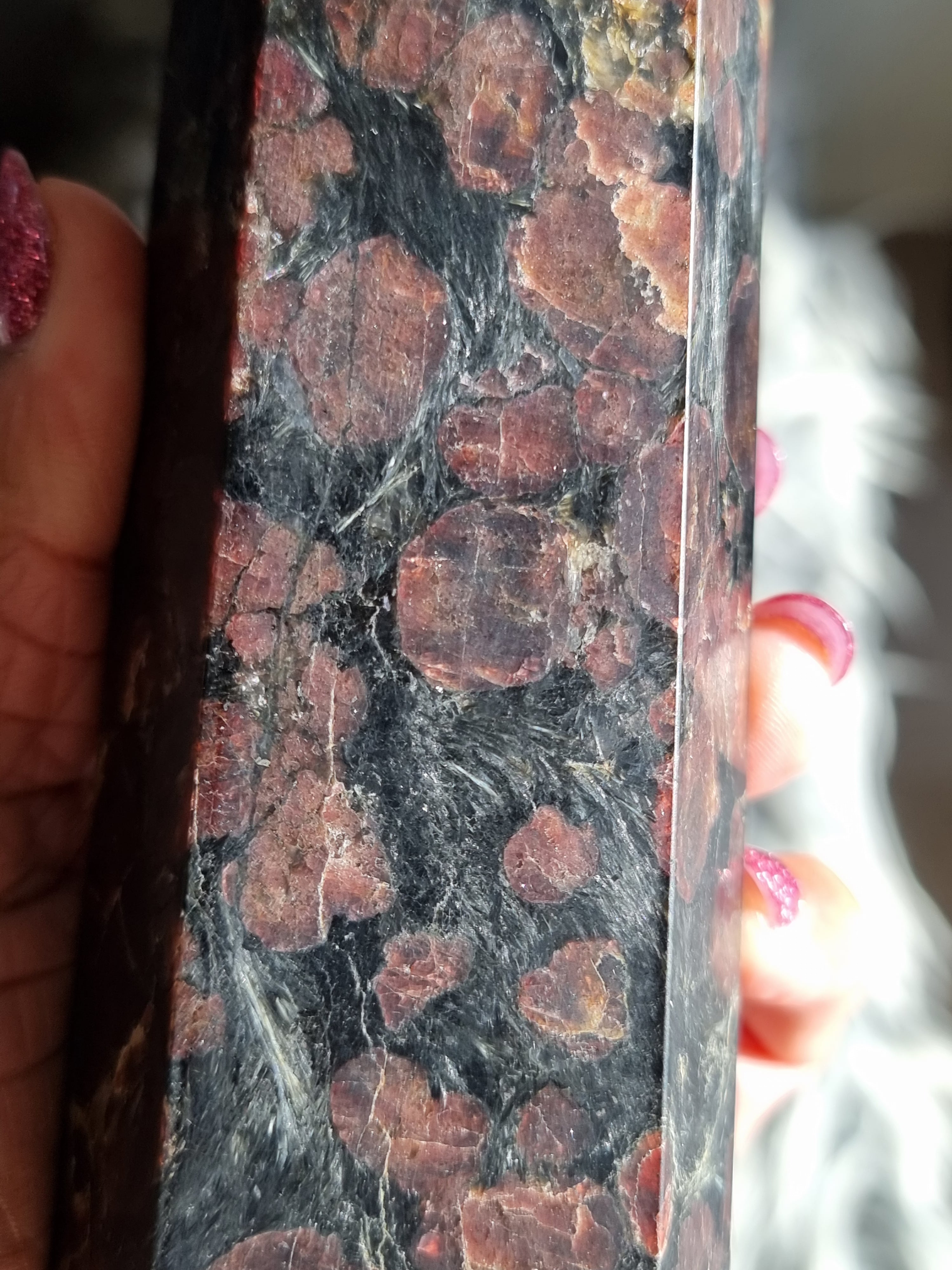 Garnet in Limestone Tower