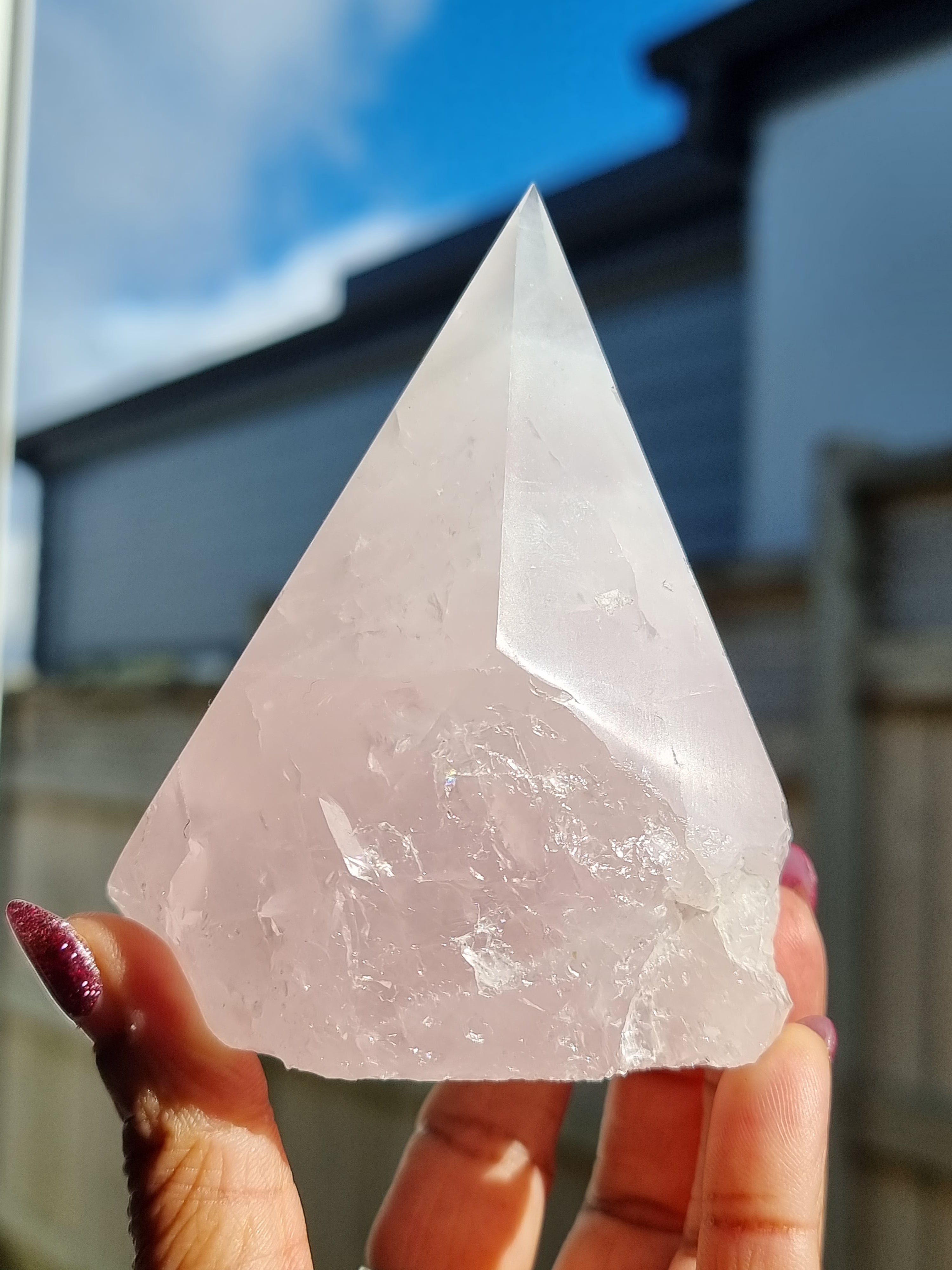 Rose Quartz Cut Base Tower