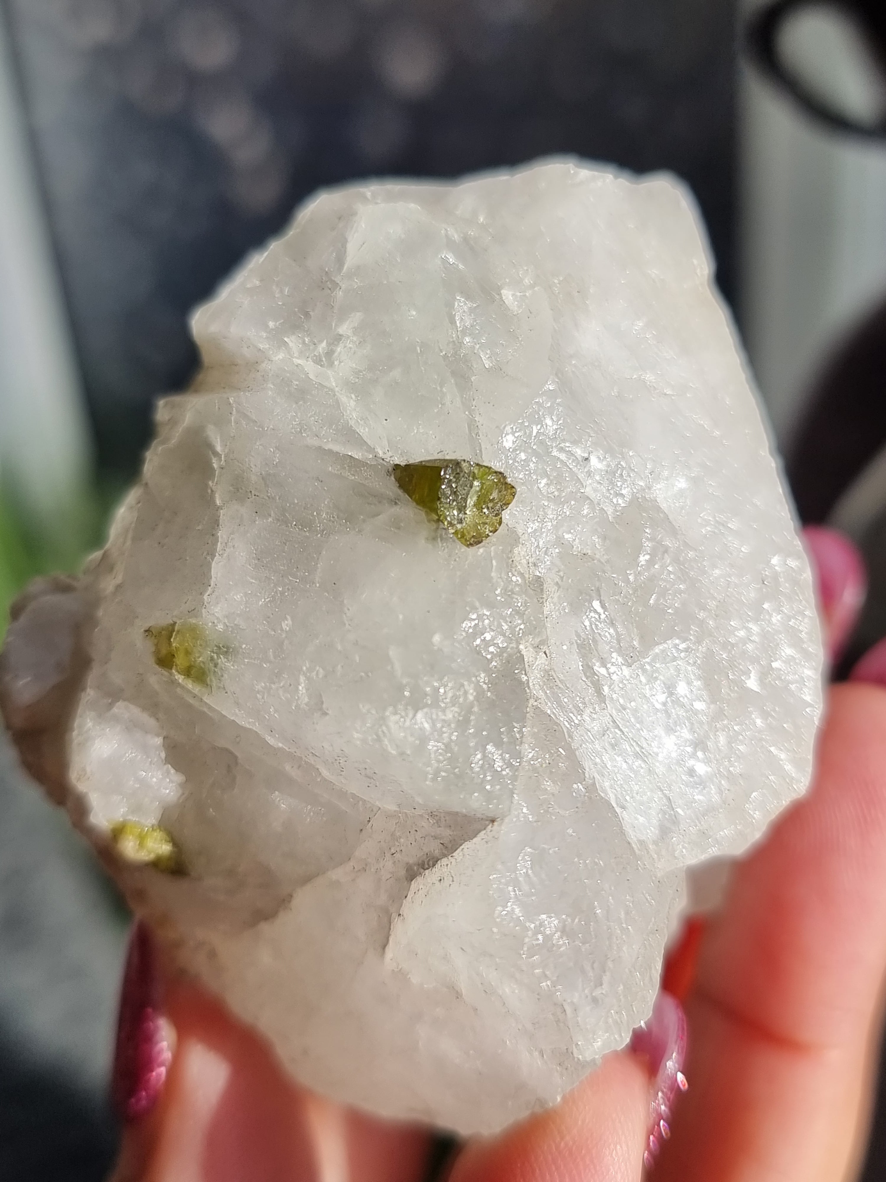 Green Tourmaline in Quartz Rough