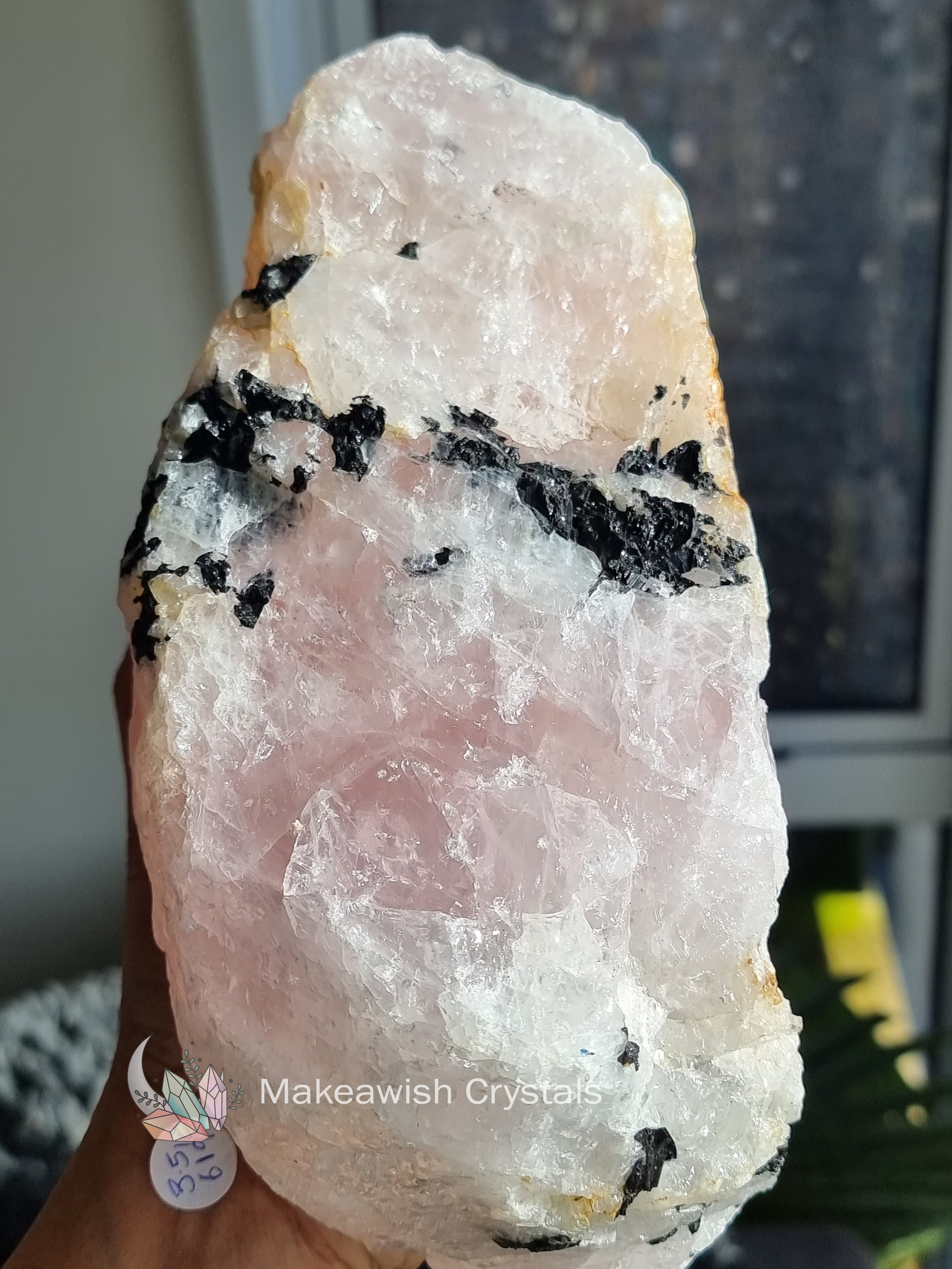Rose quartz and black 2025 tourmaline together
