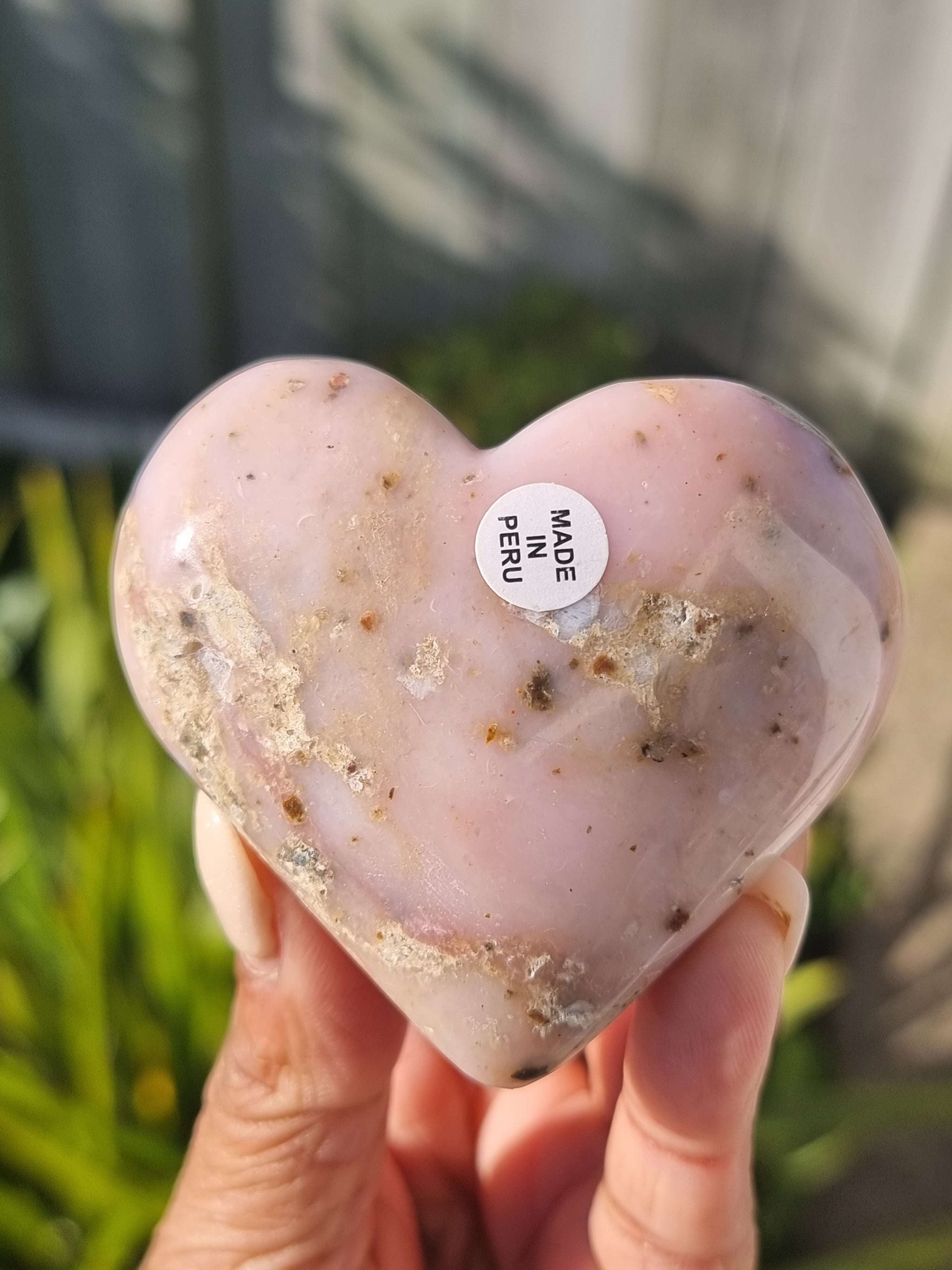 Pink Opal Heart Peru