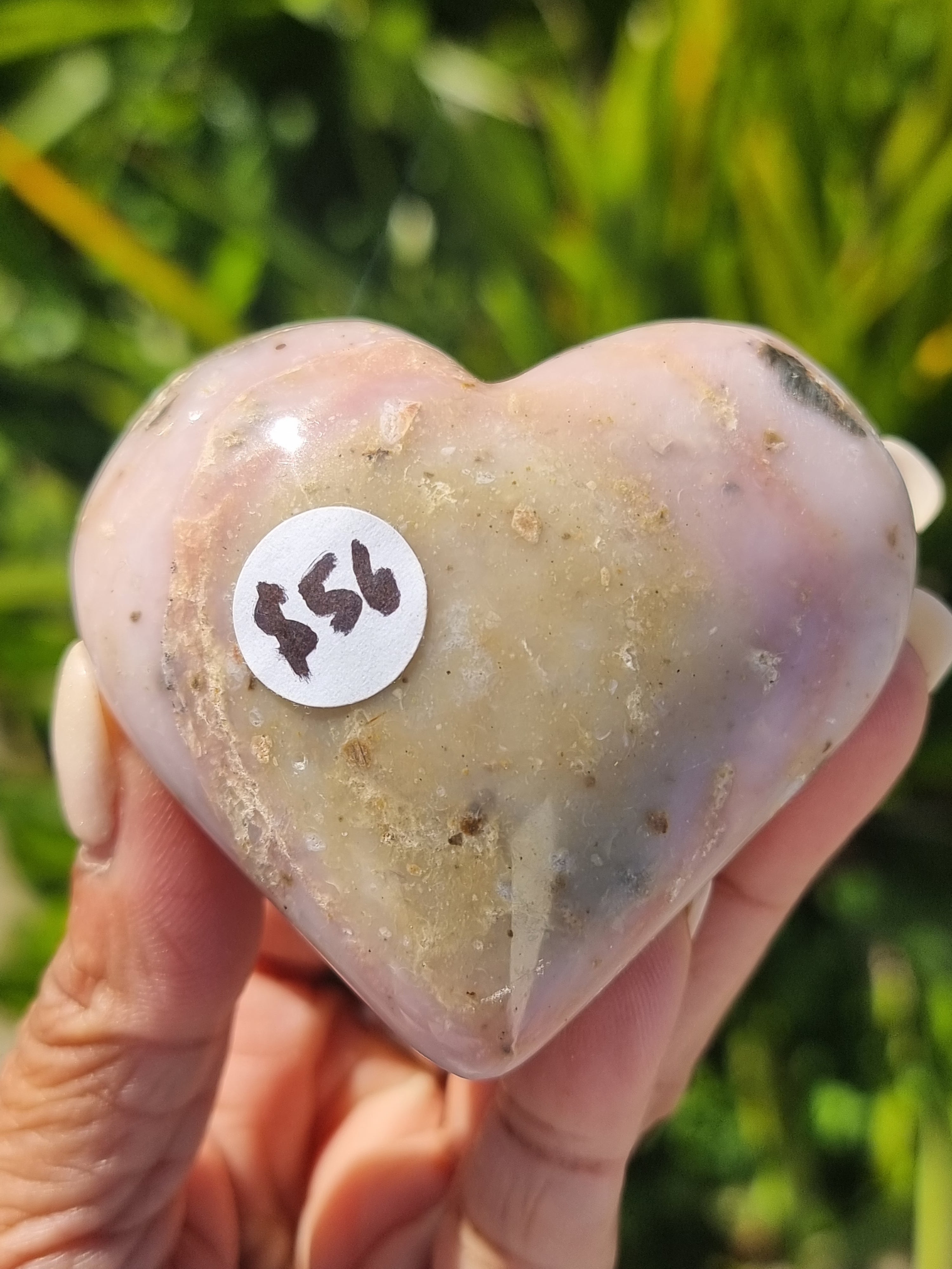 Pink Opal Heart Peru