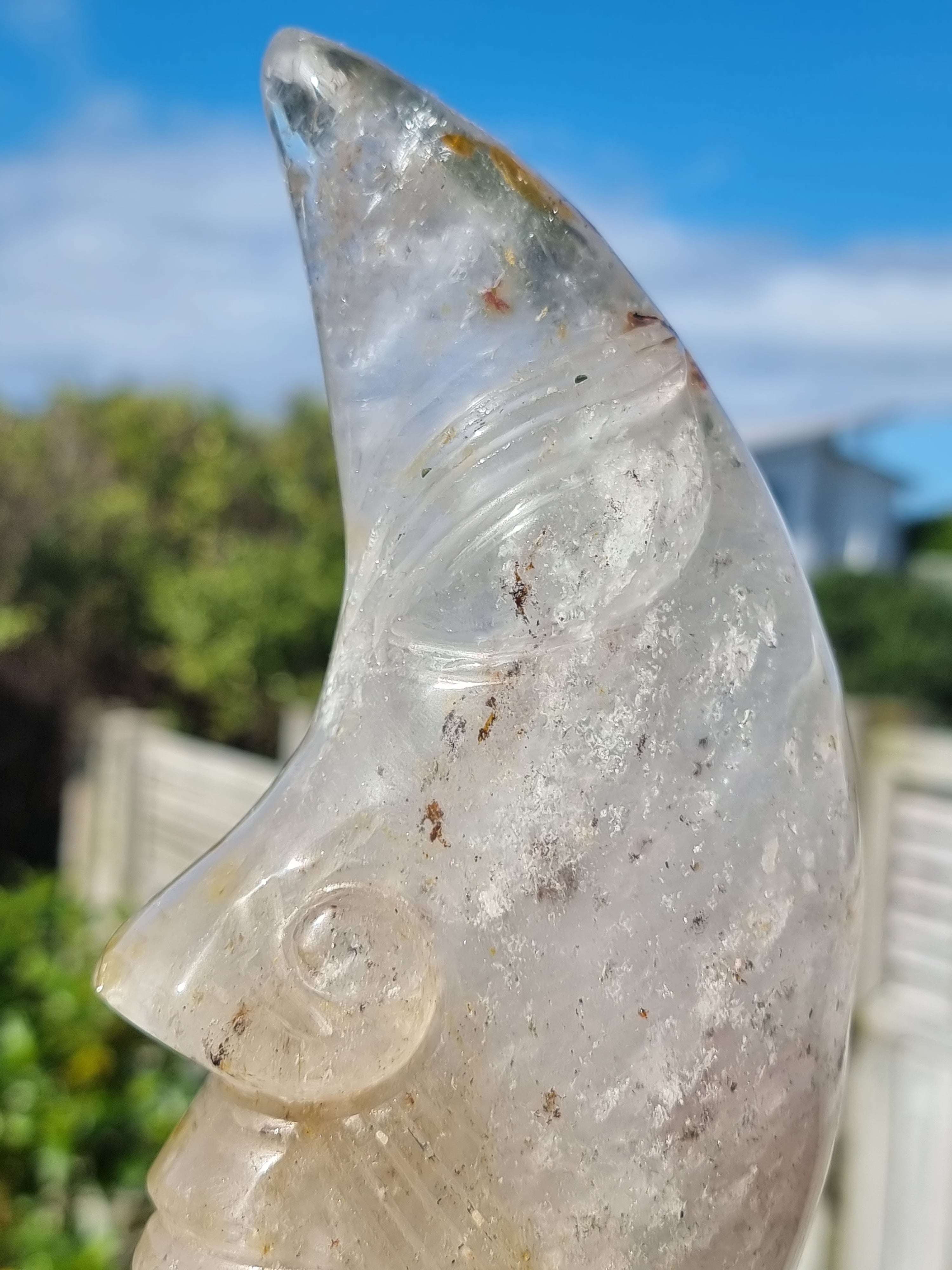 Smoky Quartz Moon on stand