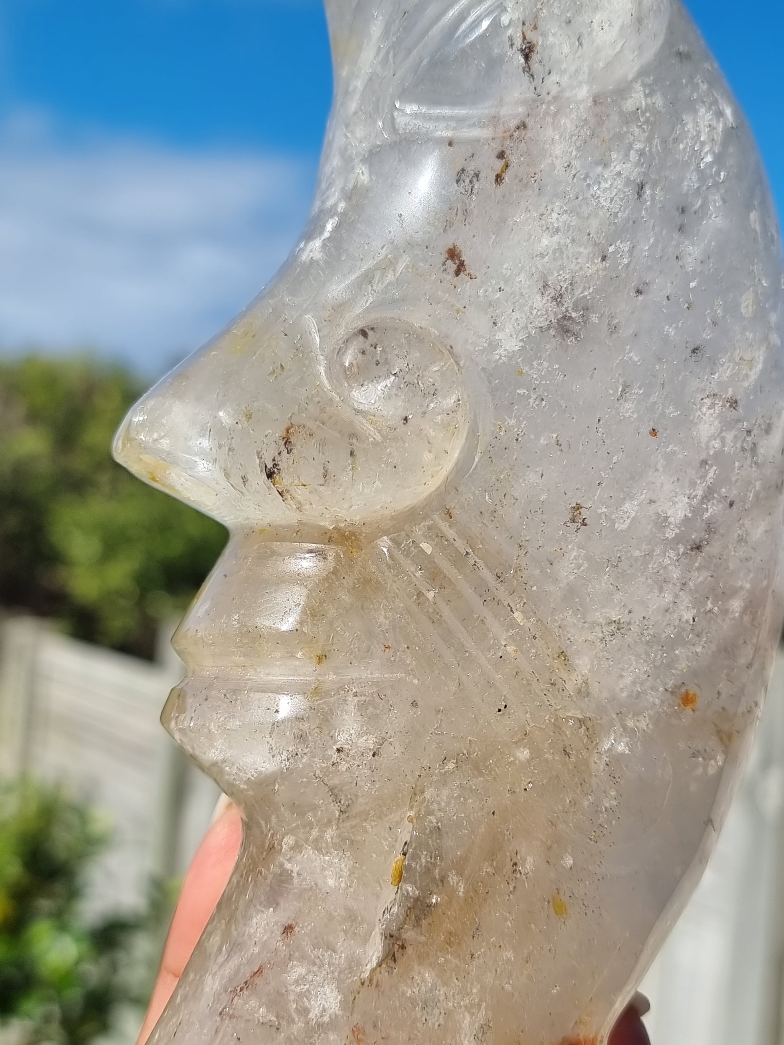 Smoky Quartz Moon on stand