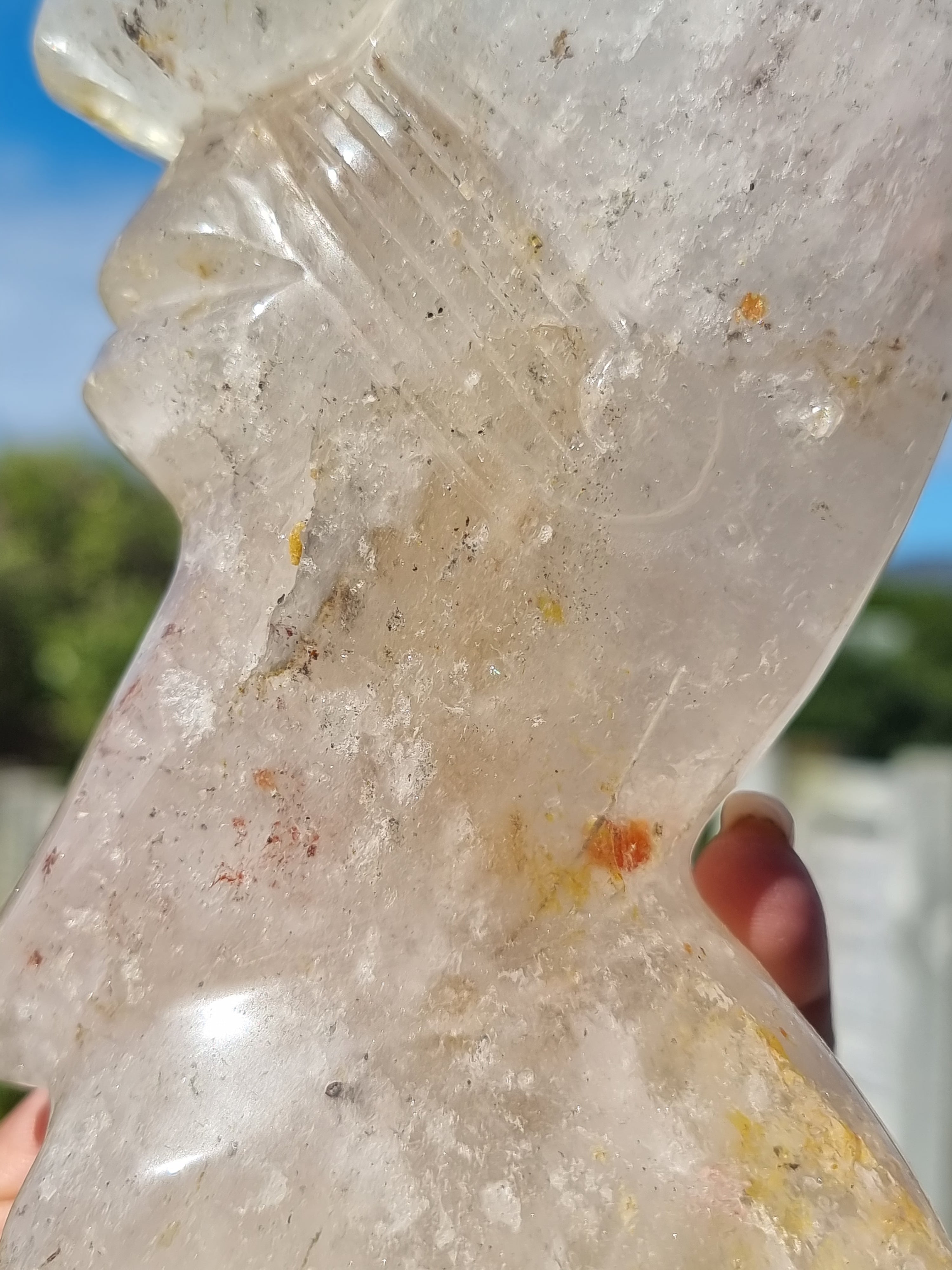 Smoky Quartz Moon on stand