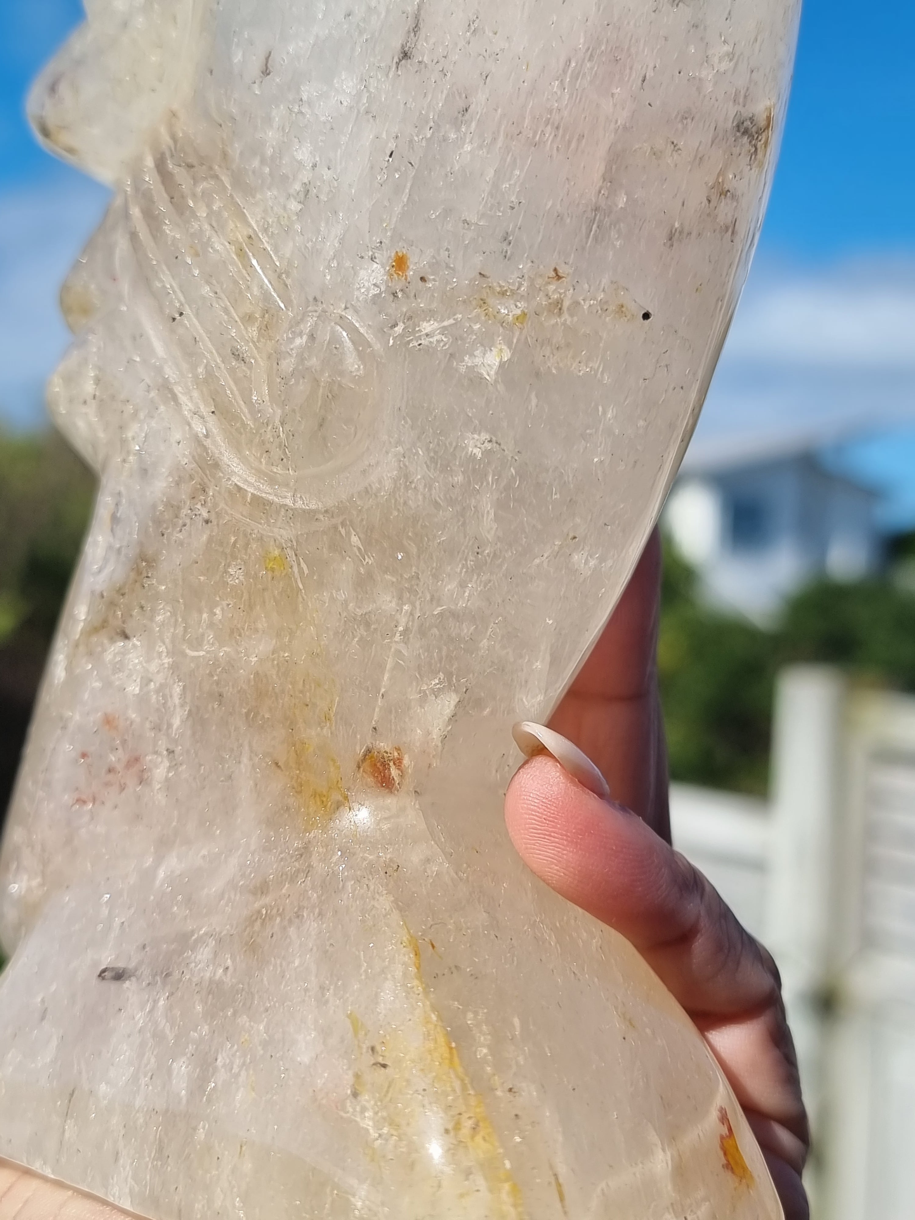 Smoky Quartz Moon on stand