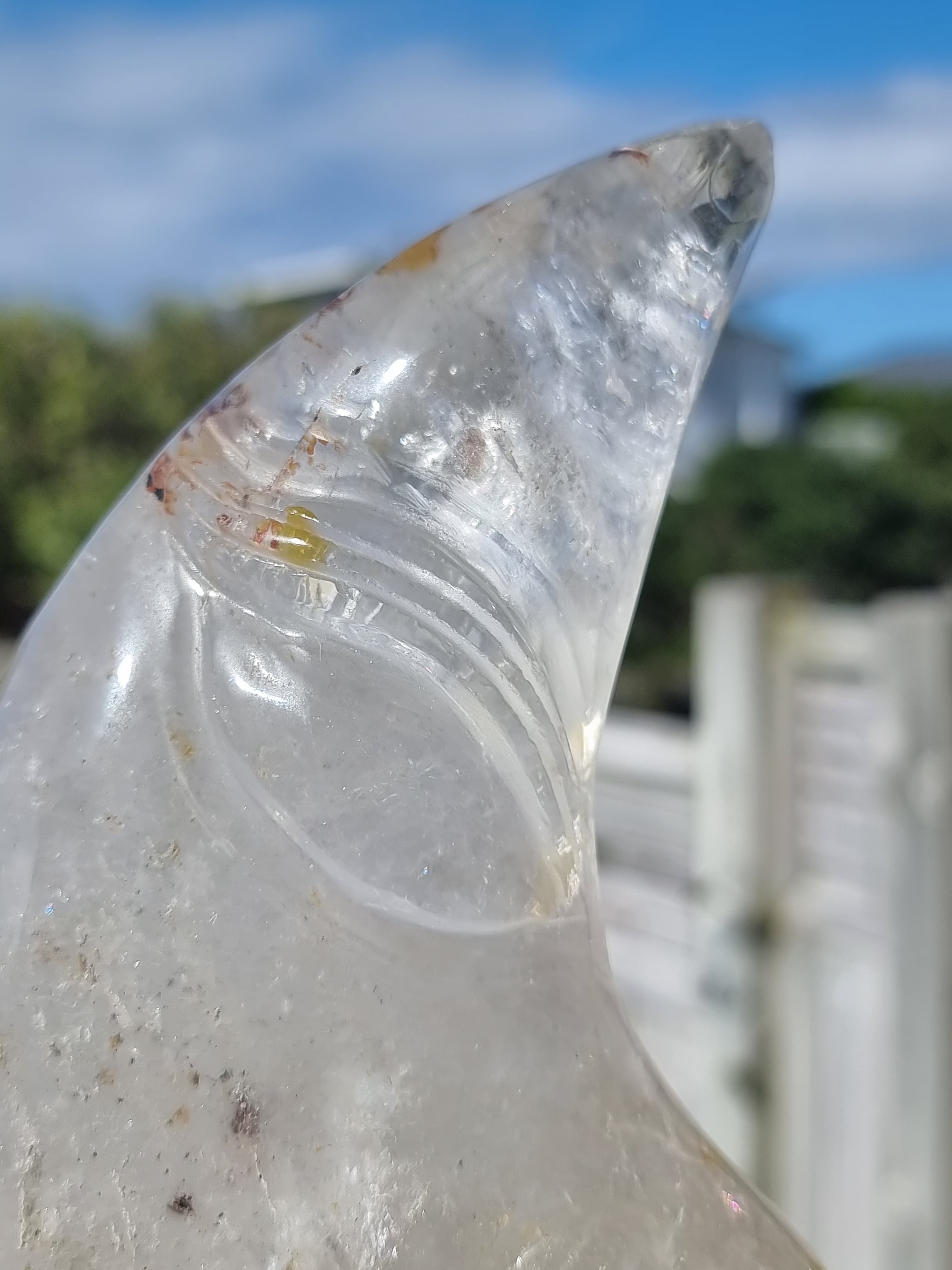 Smoky Quartz Moon on stand