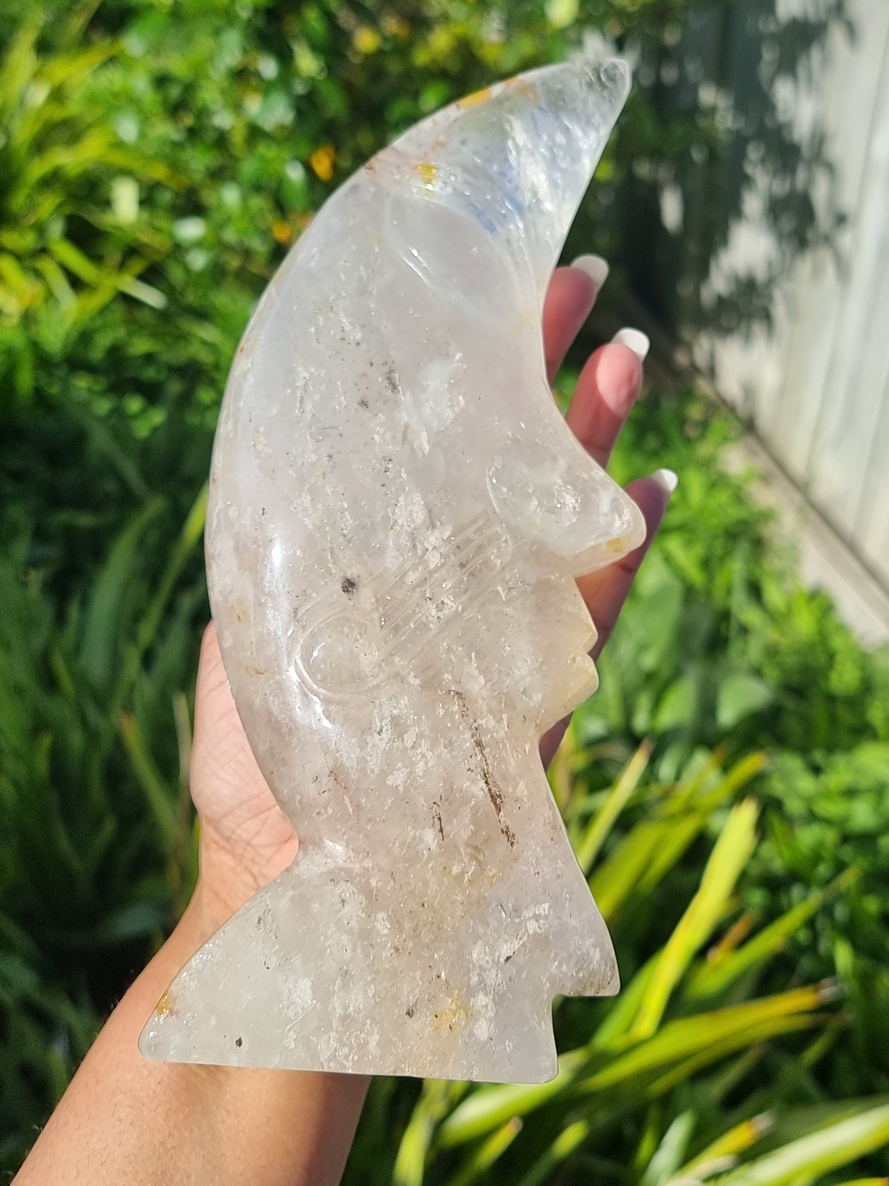 Smoky Quartz Moon on stand