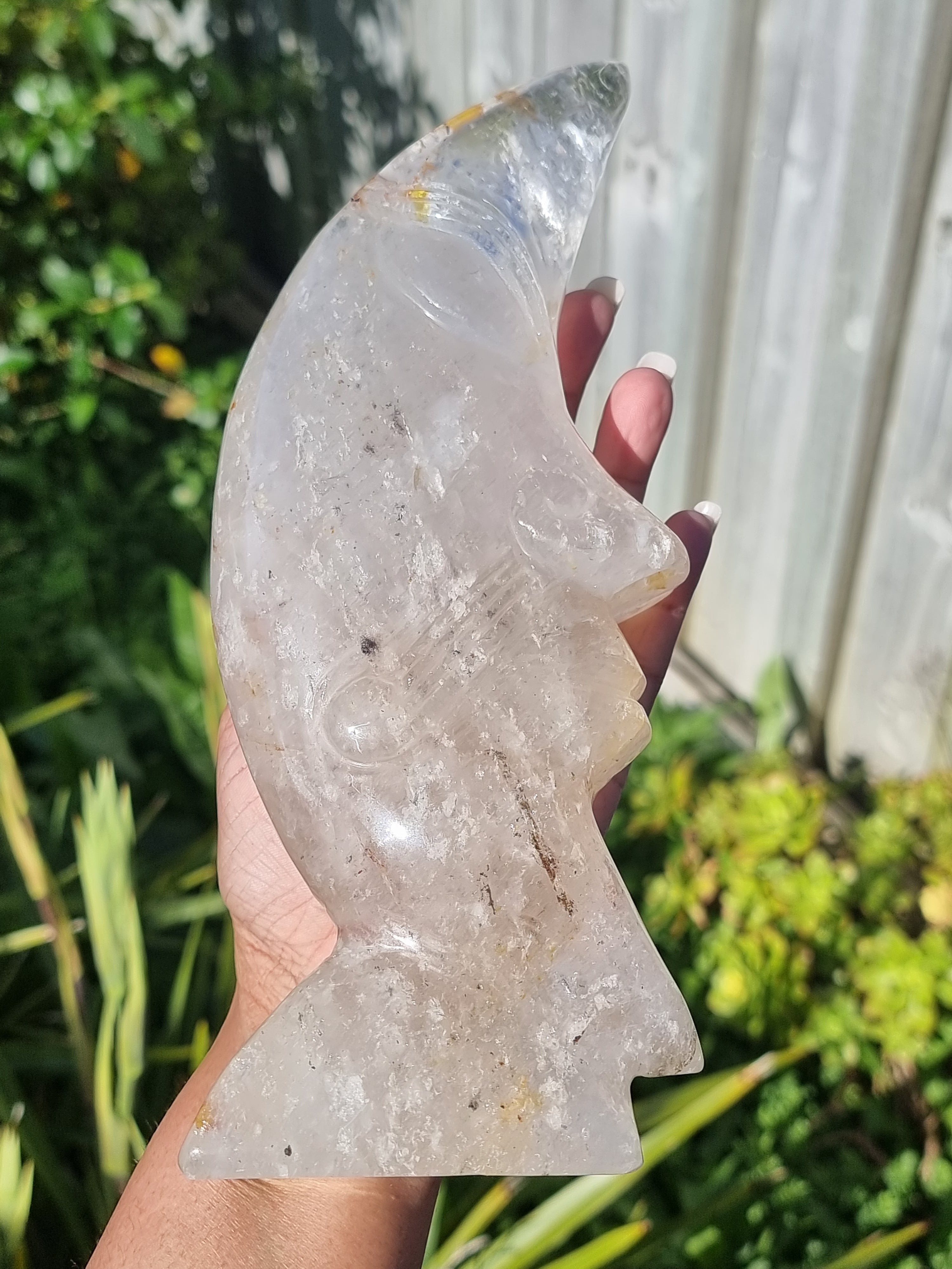 Smoky Quartz Moon on stand