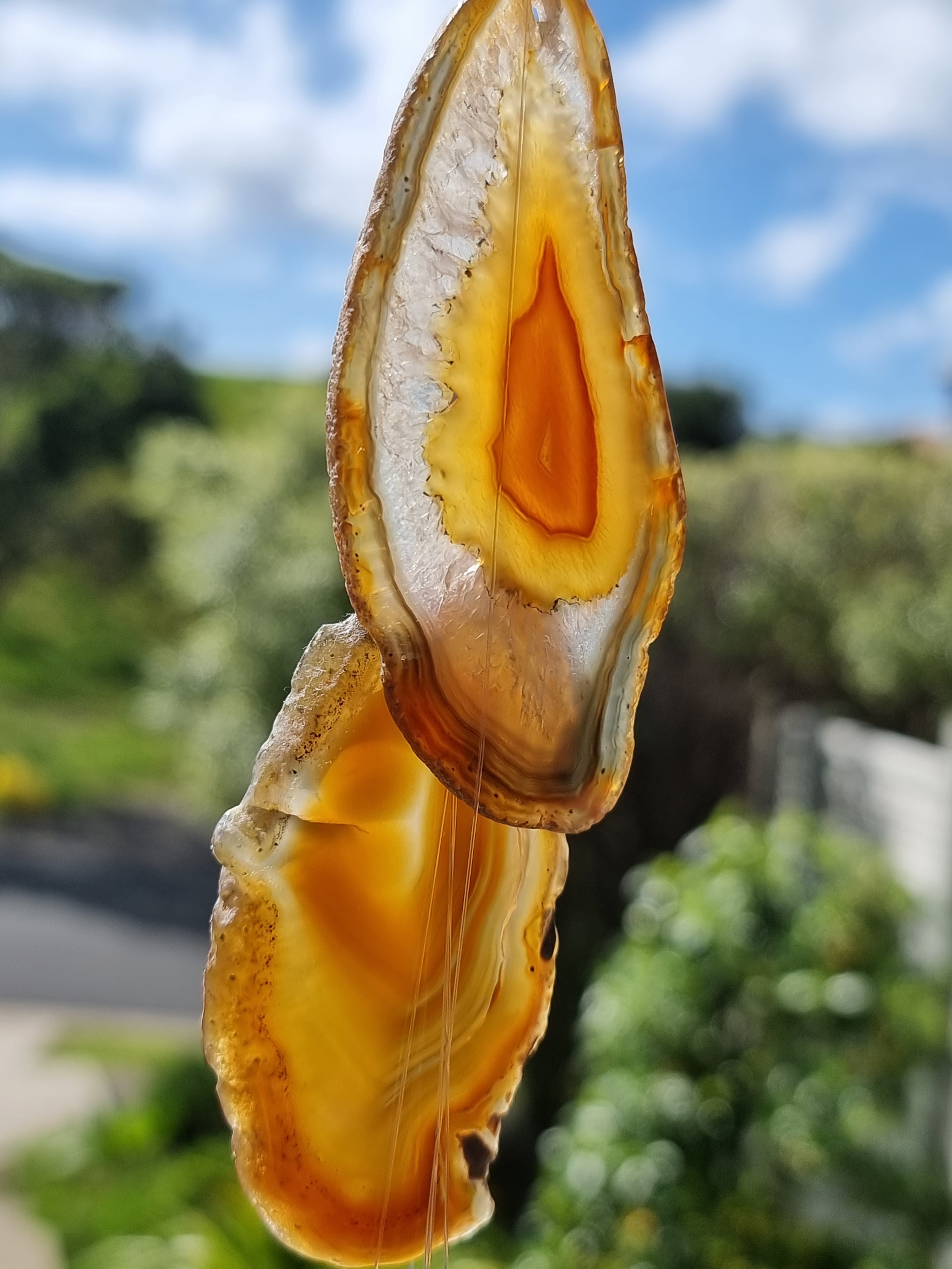 Natural Agate Slice Windchime