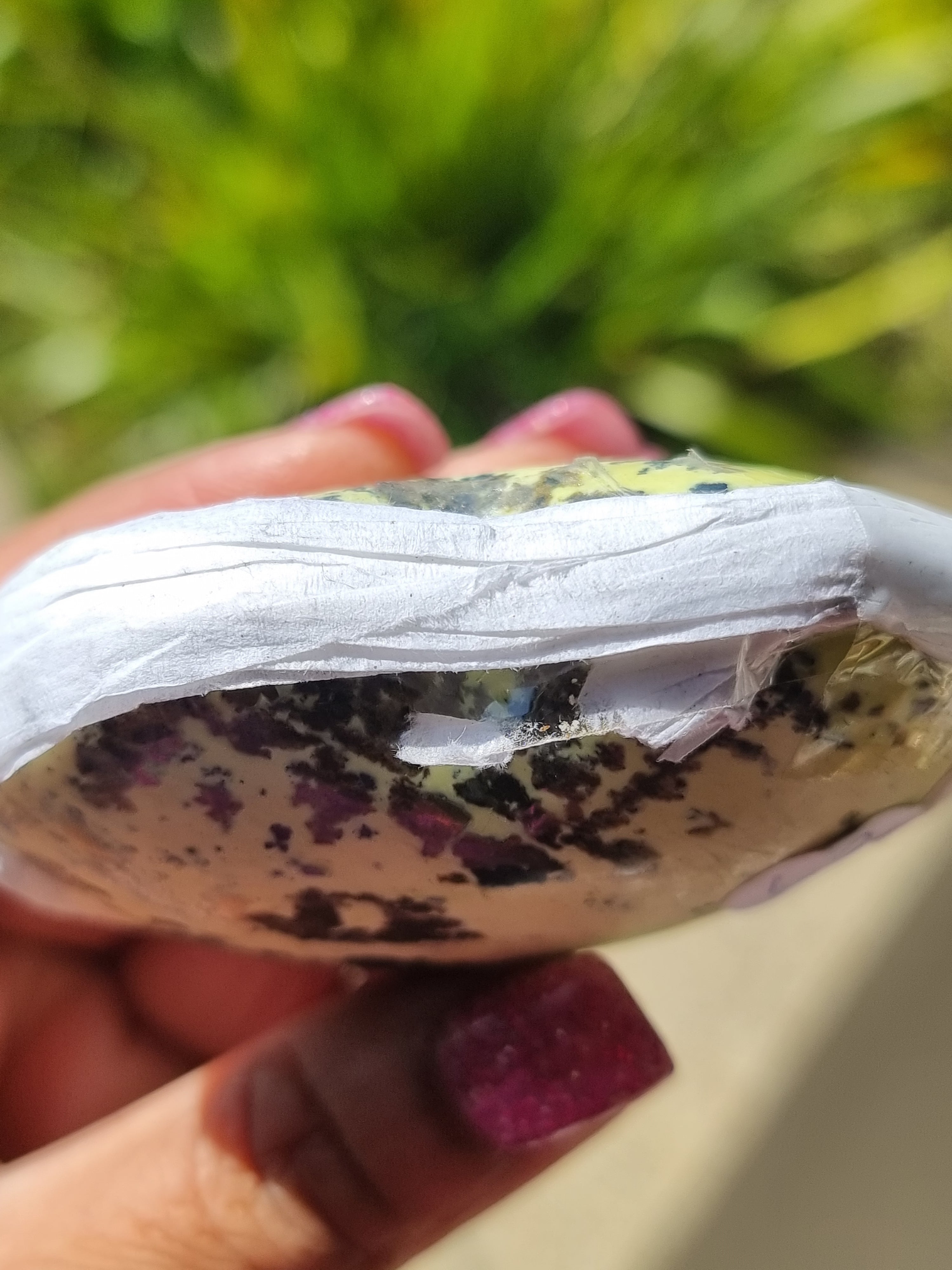 Lemon Serpentine with Pyrite Heart