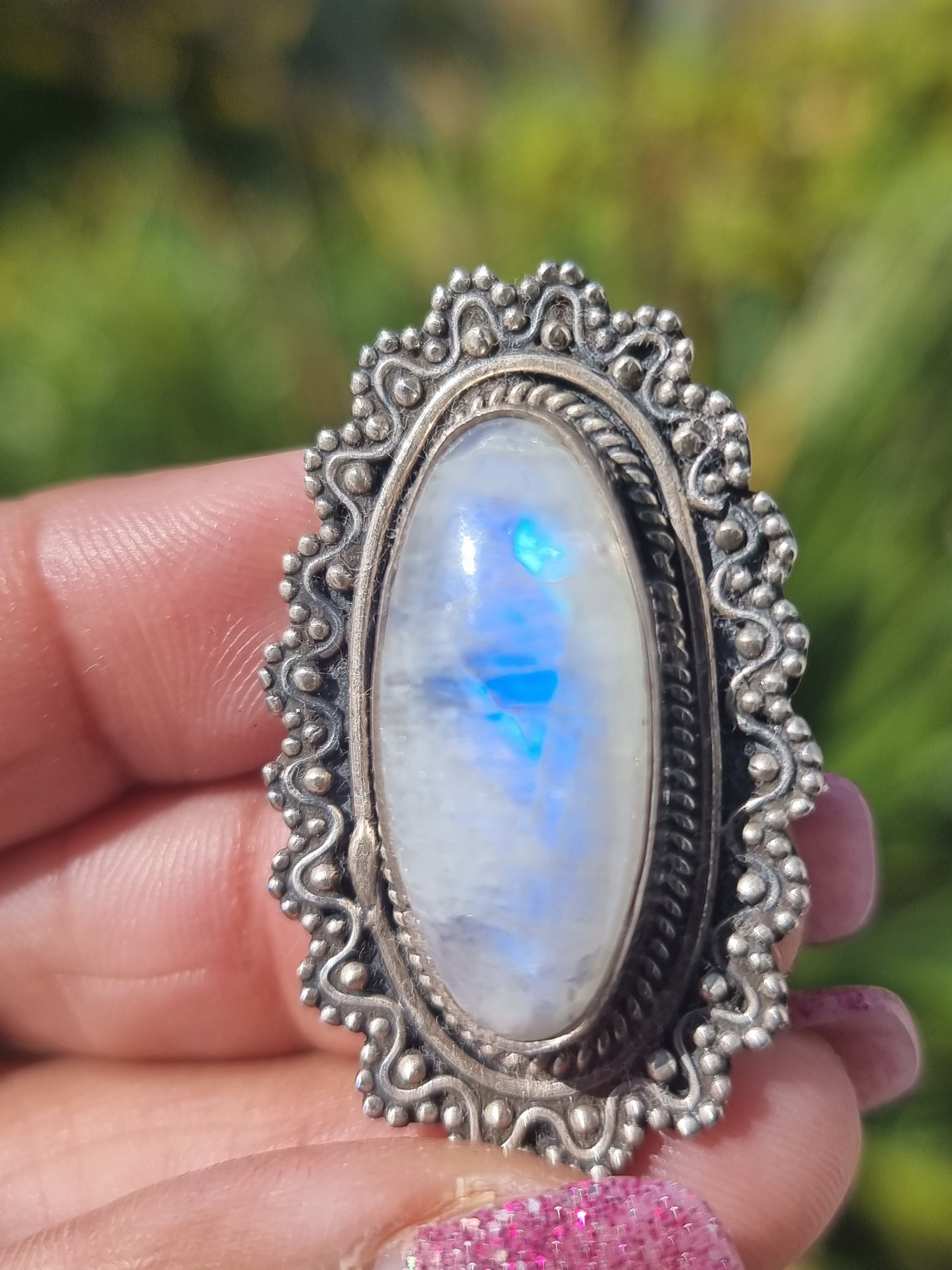 White Moonstone Ring