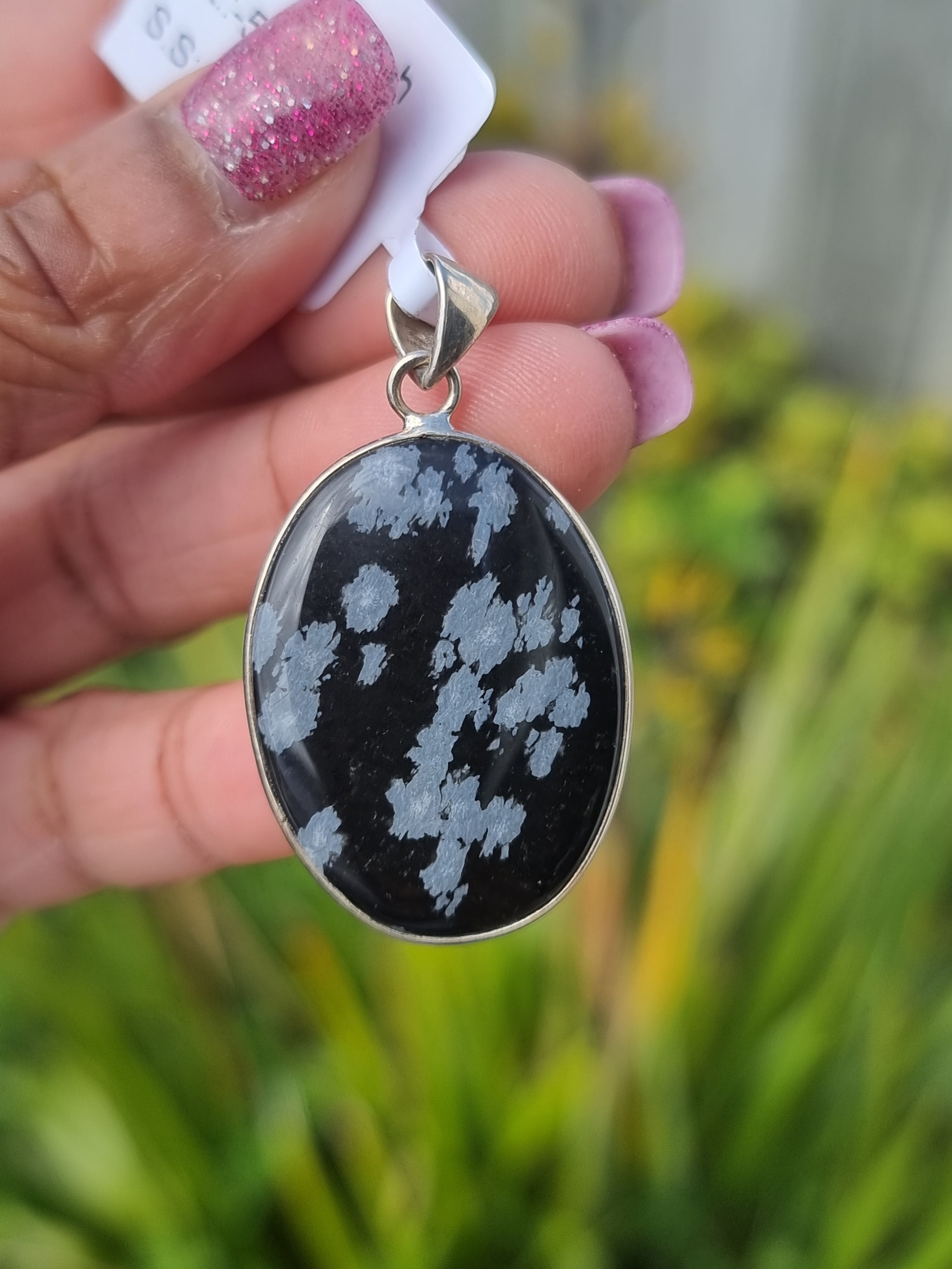 Snowflake Obsidian Pendant