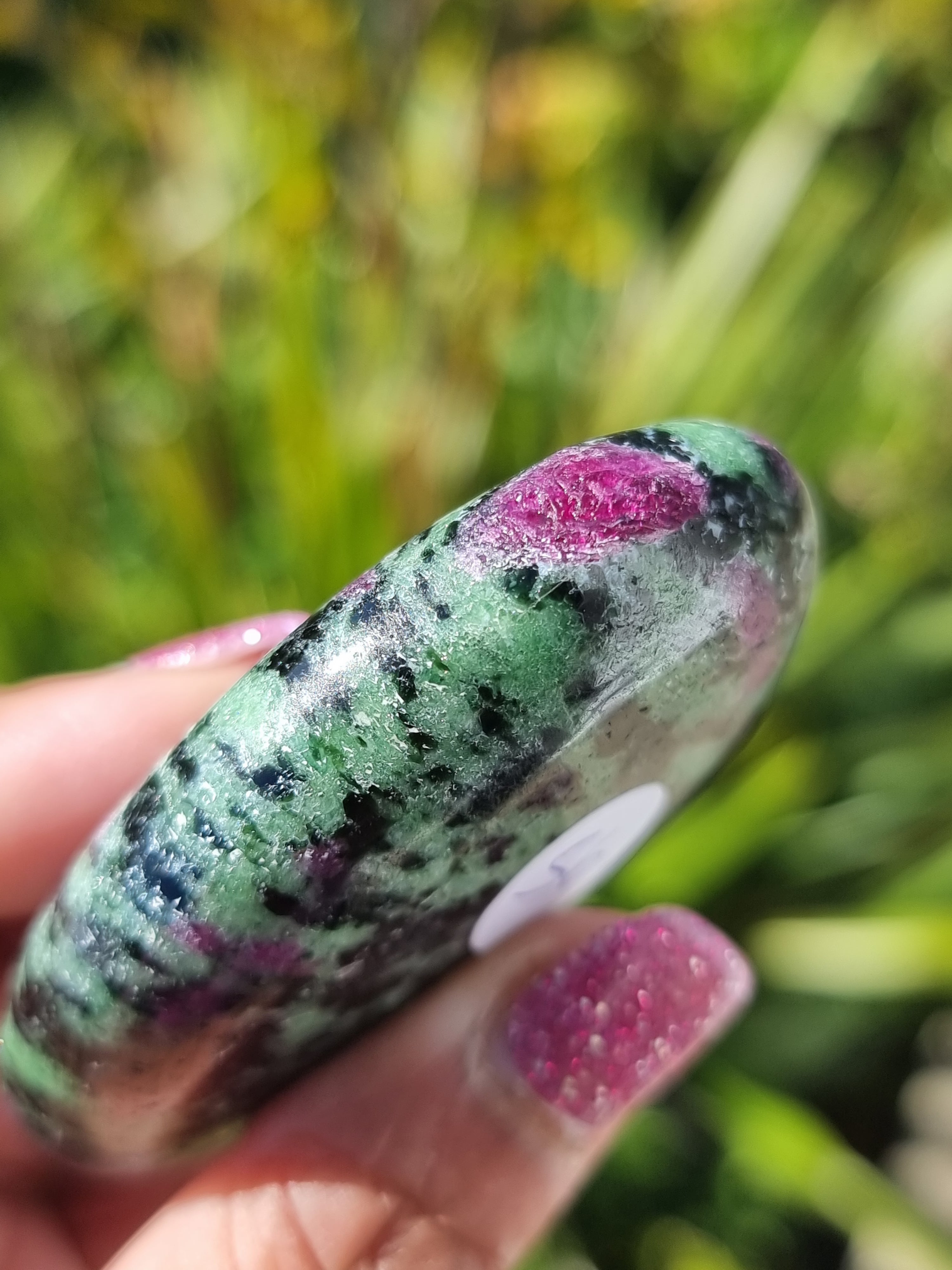 Ruby in Zoisite Palm Stone