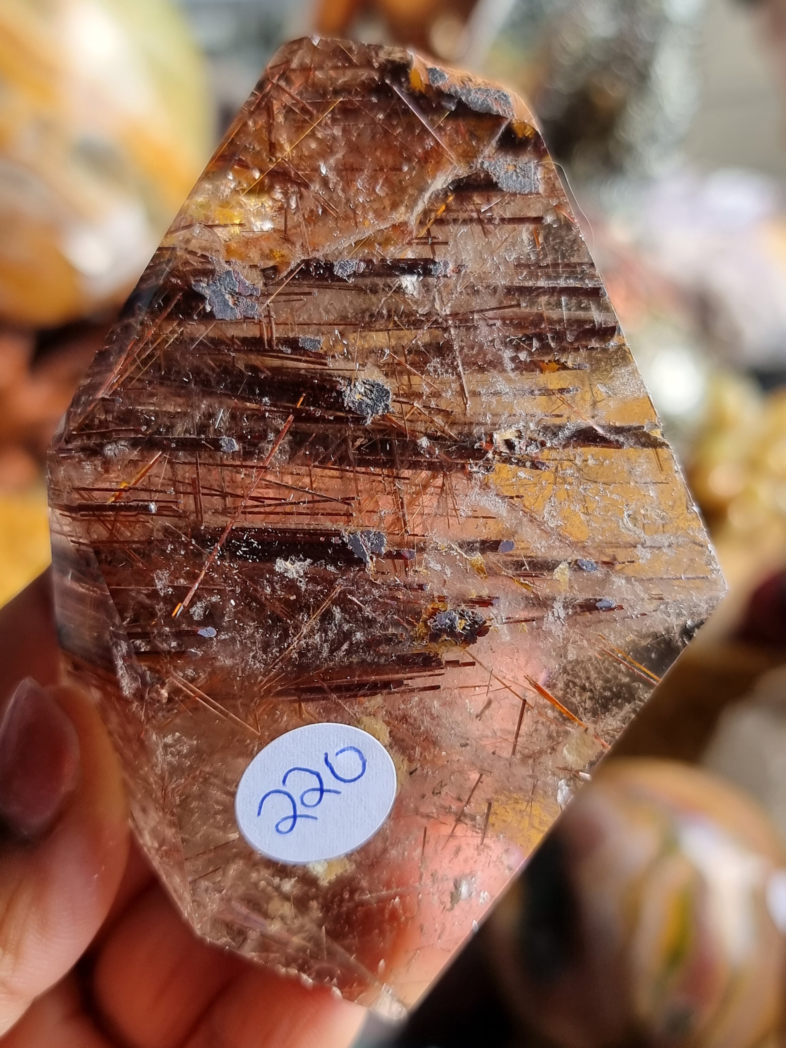 Copper Red Rutilated Quartz with Hematite