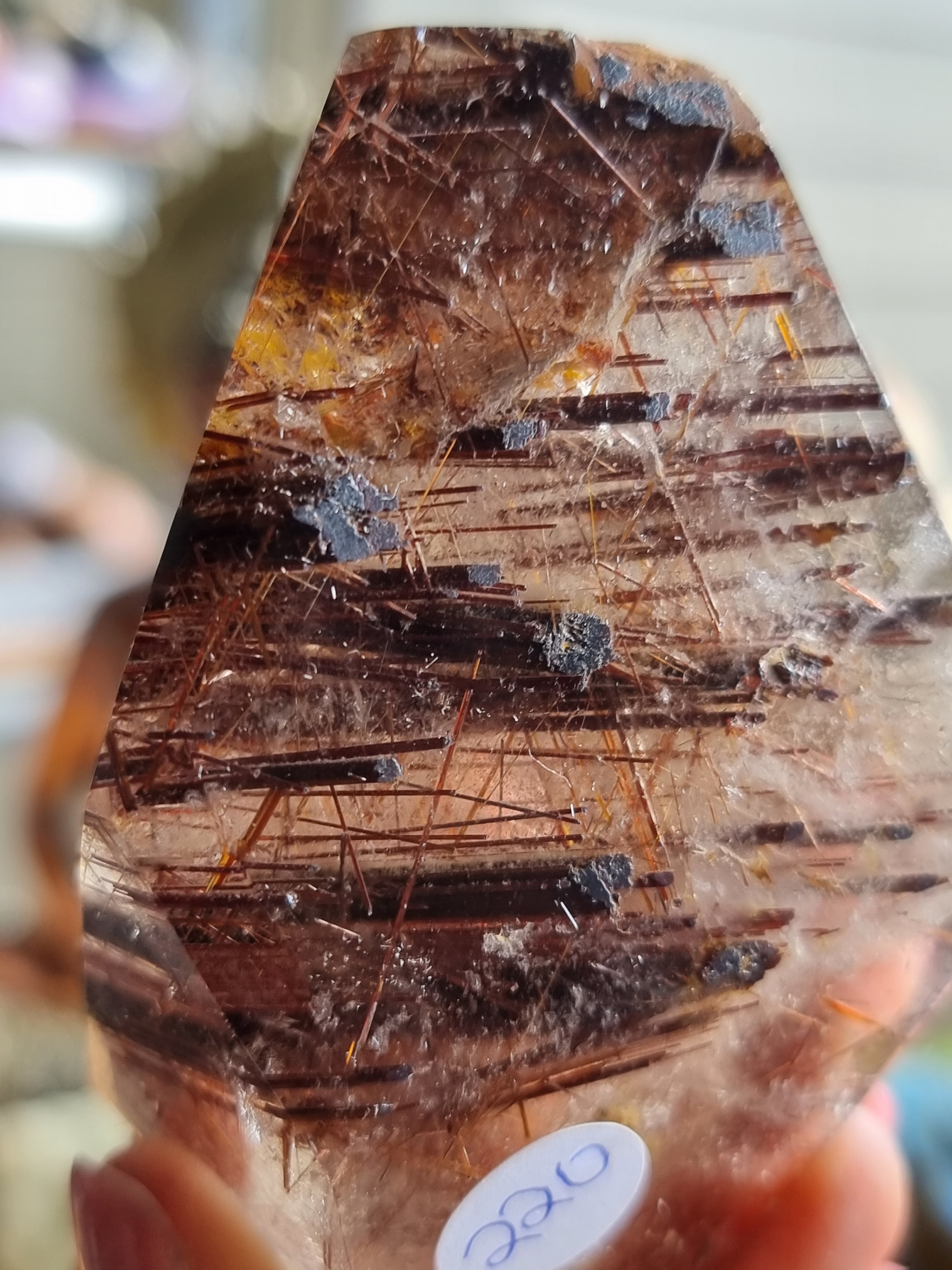 Copper Red Rutilated Quartz with Hematite