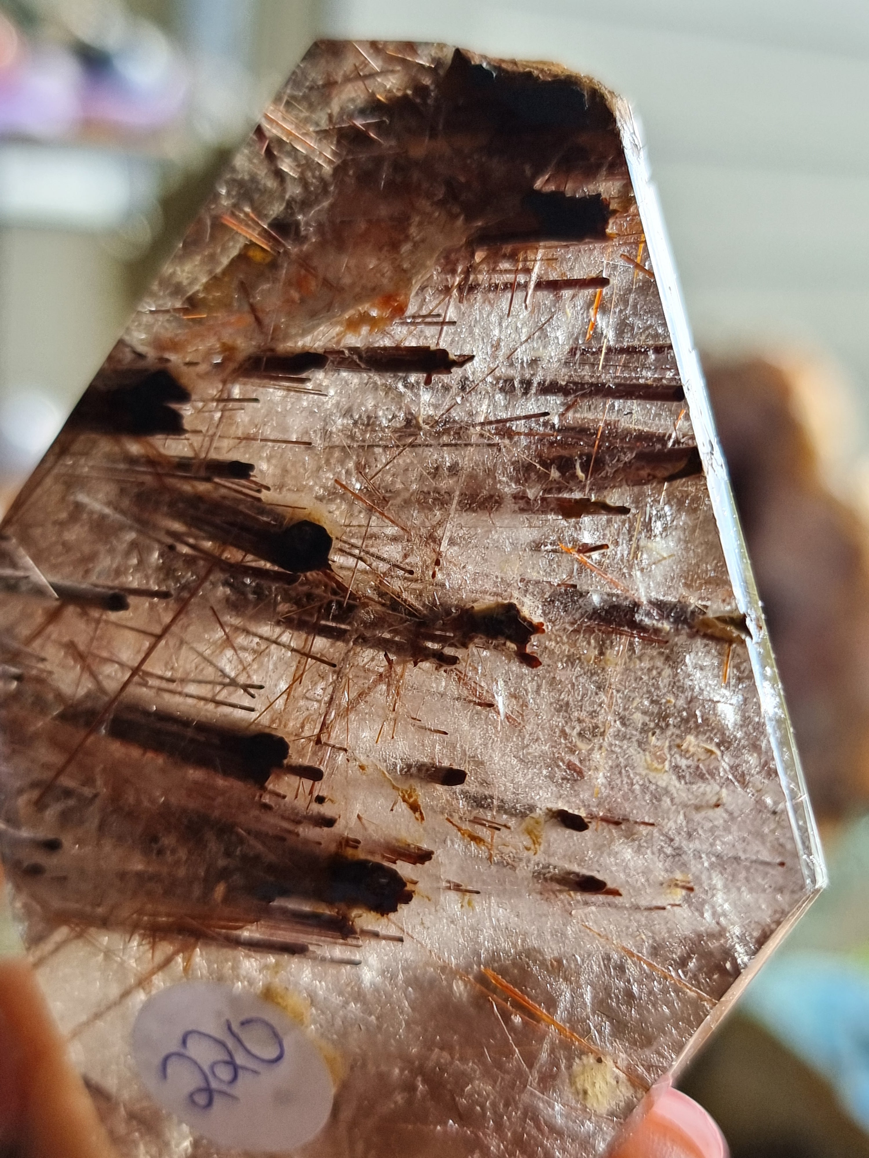 Copper Red Rutilated Quartz with Hematite