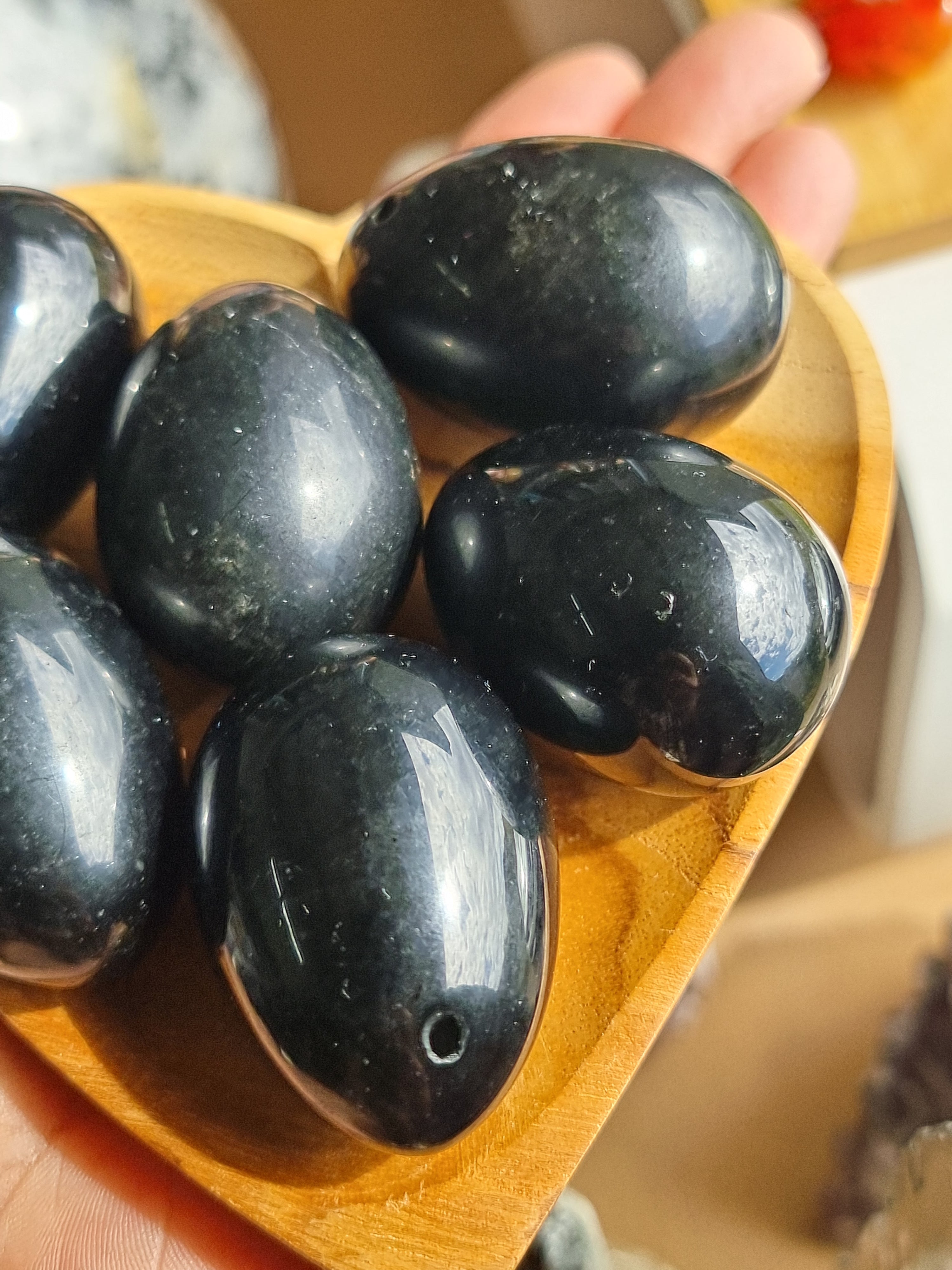 Black Obsidian Egg Drilled