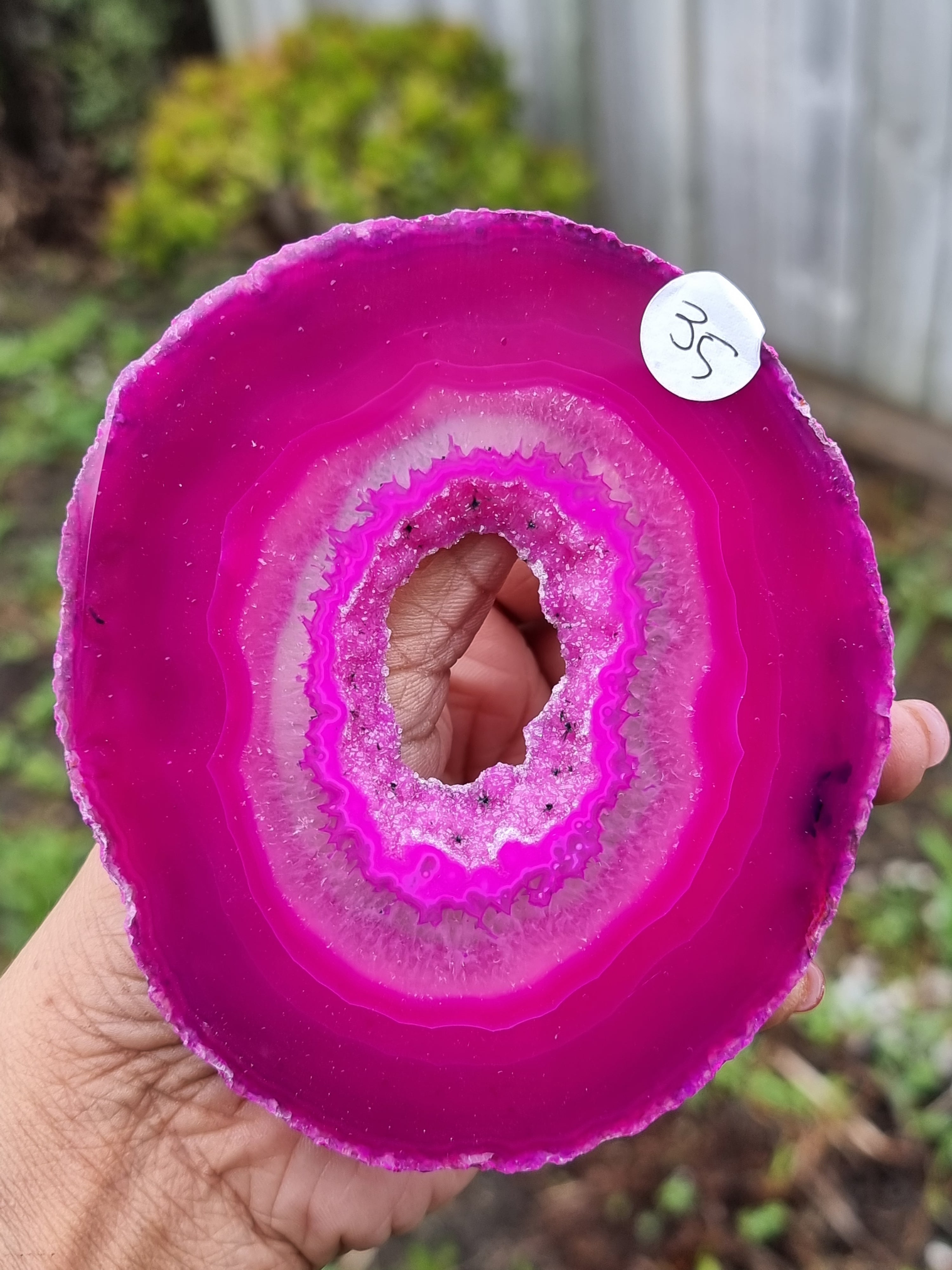 Agate Coaster Slab Pink