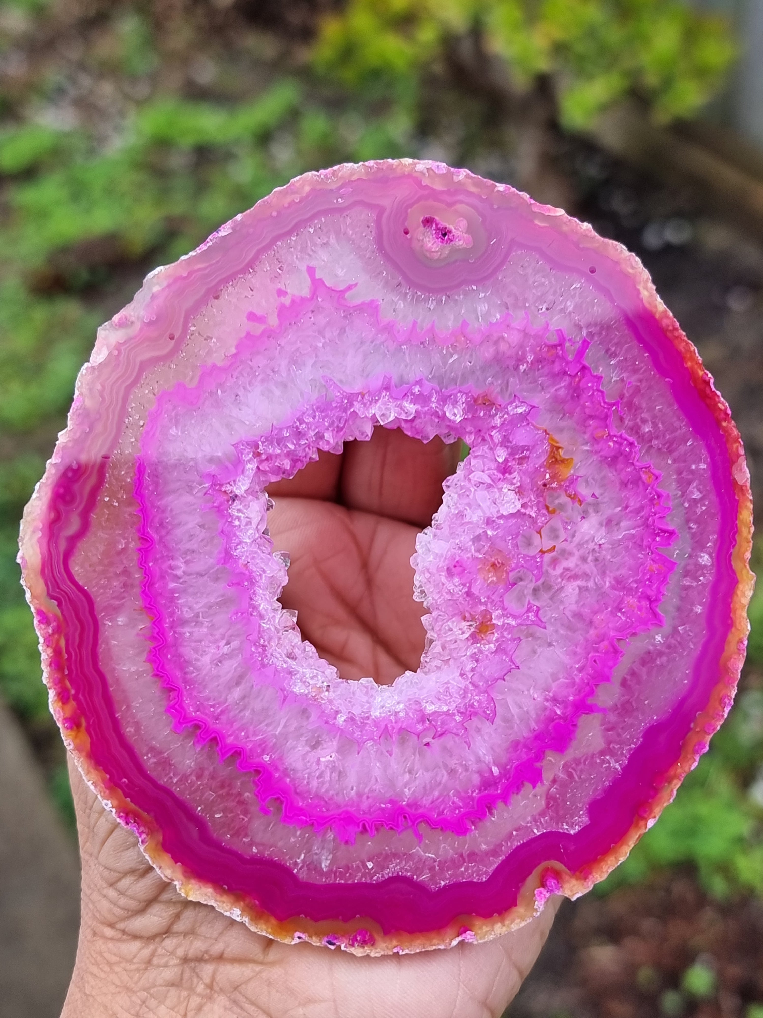 Agate Coaster Slab Pink