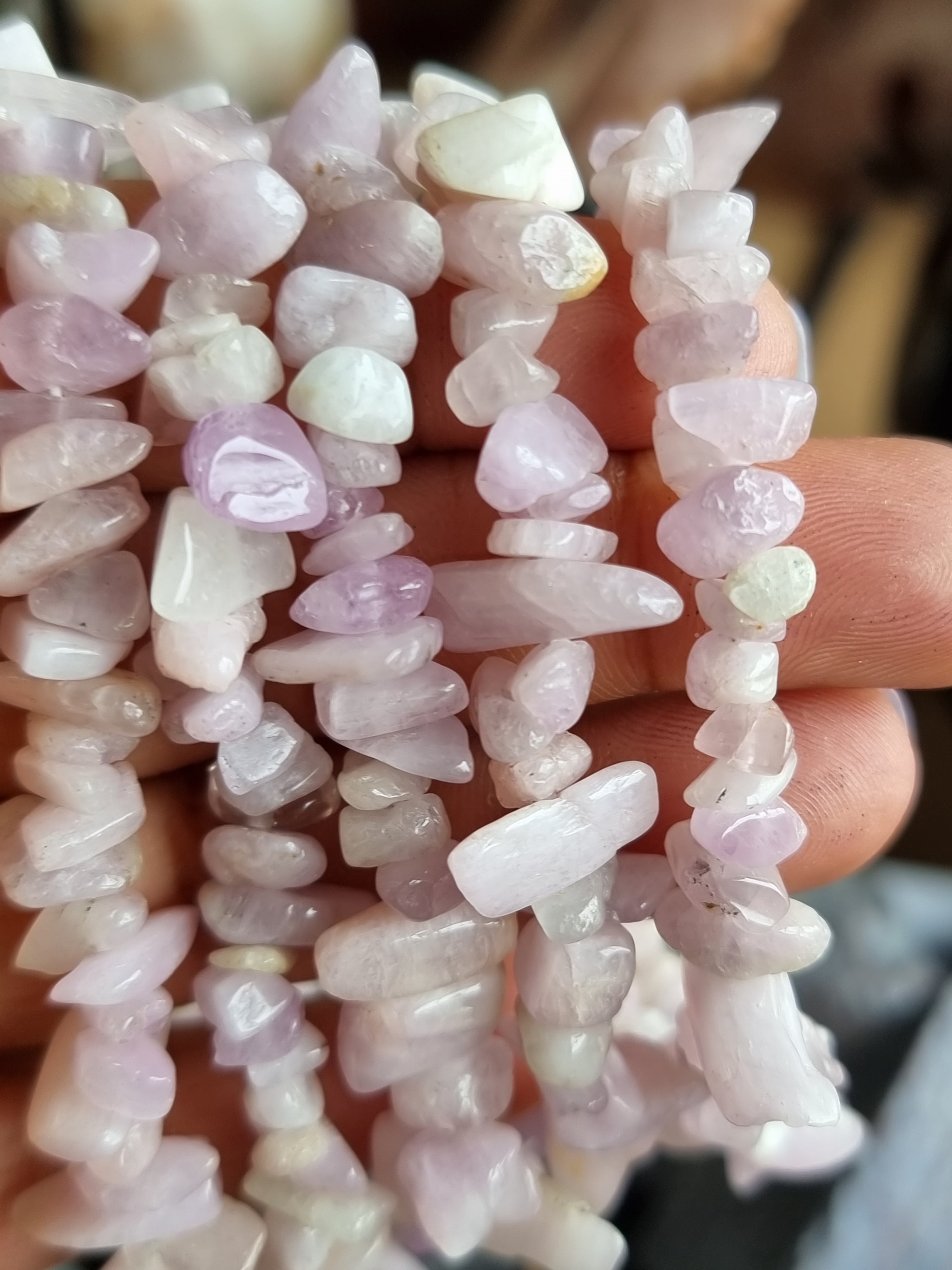 Pink Kunzite Chip Bracelet