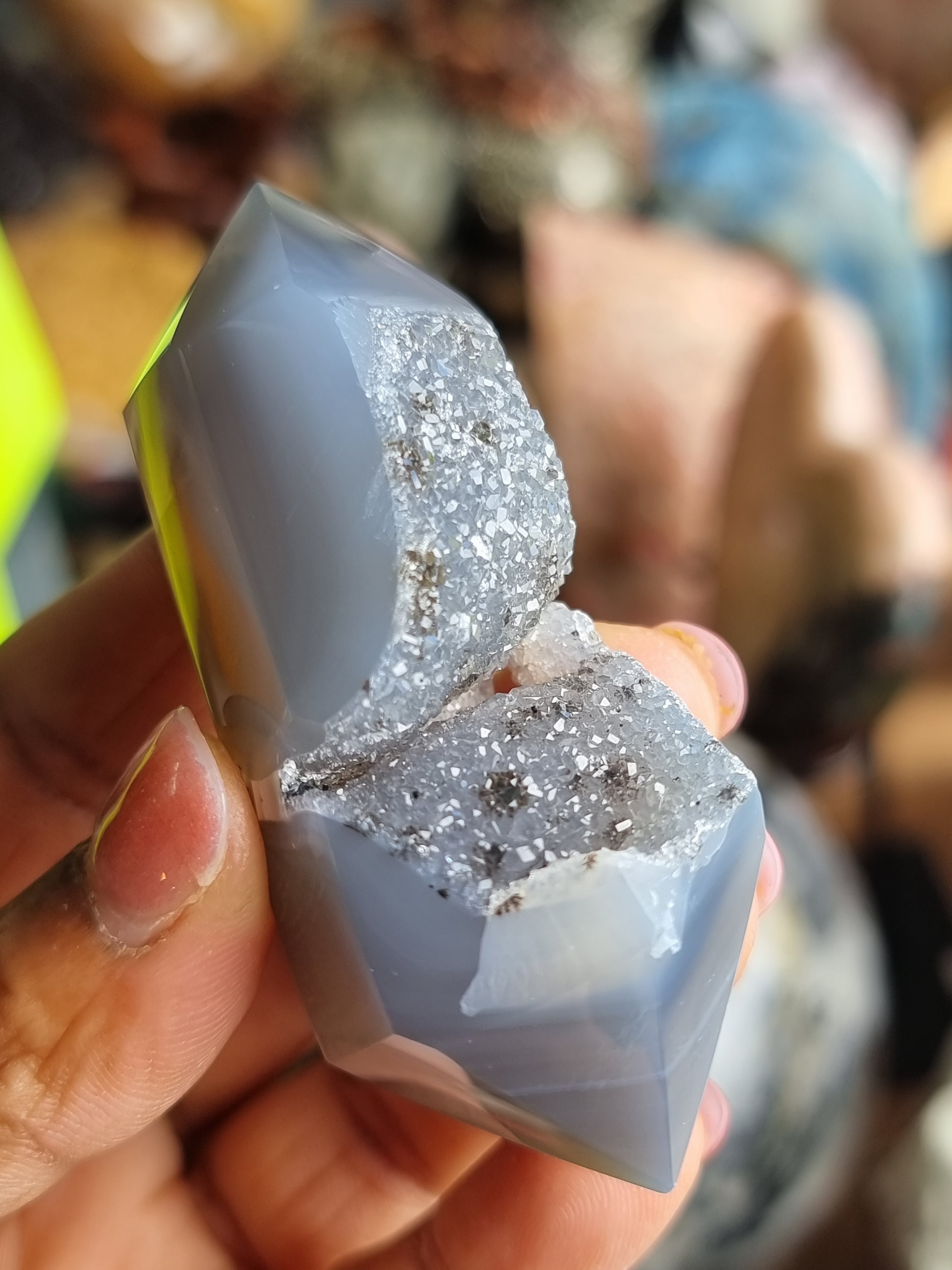 Druzy Agate Double Terminated Point