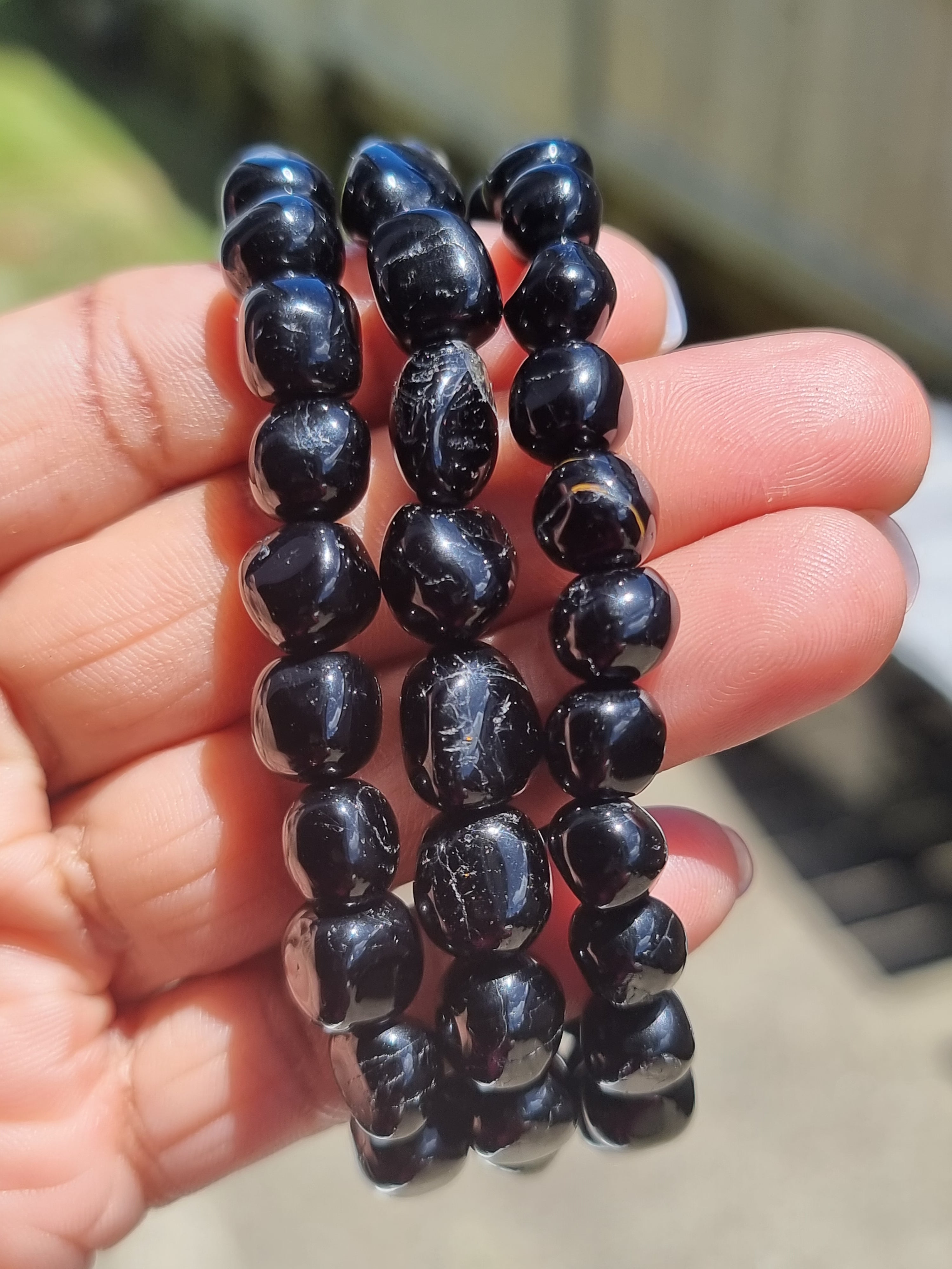 Black Tourmaline Tumble Bracelet