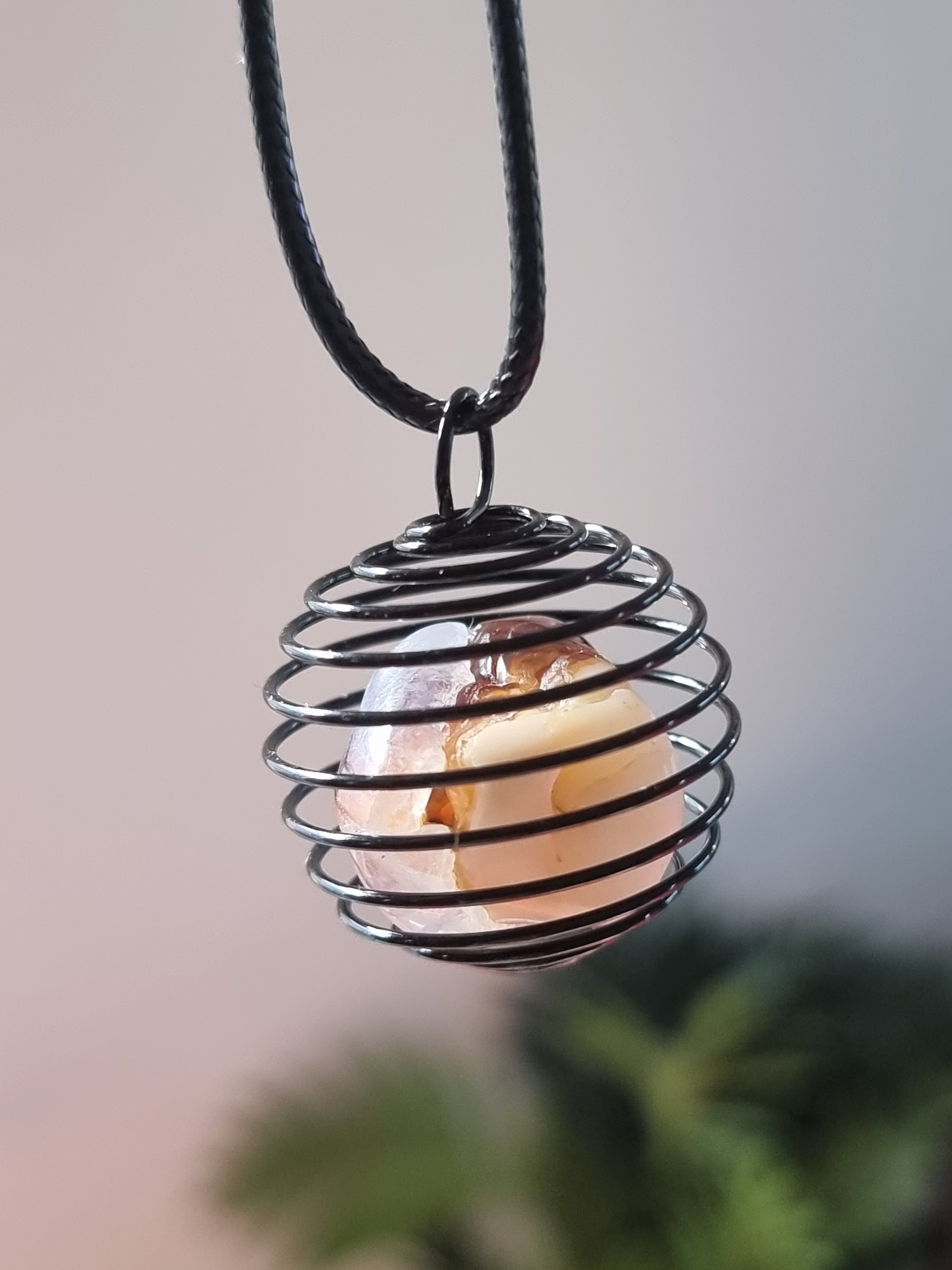 Fire Agate Tumble Pendant