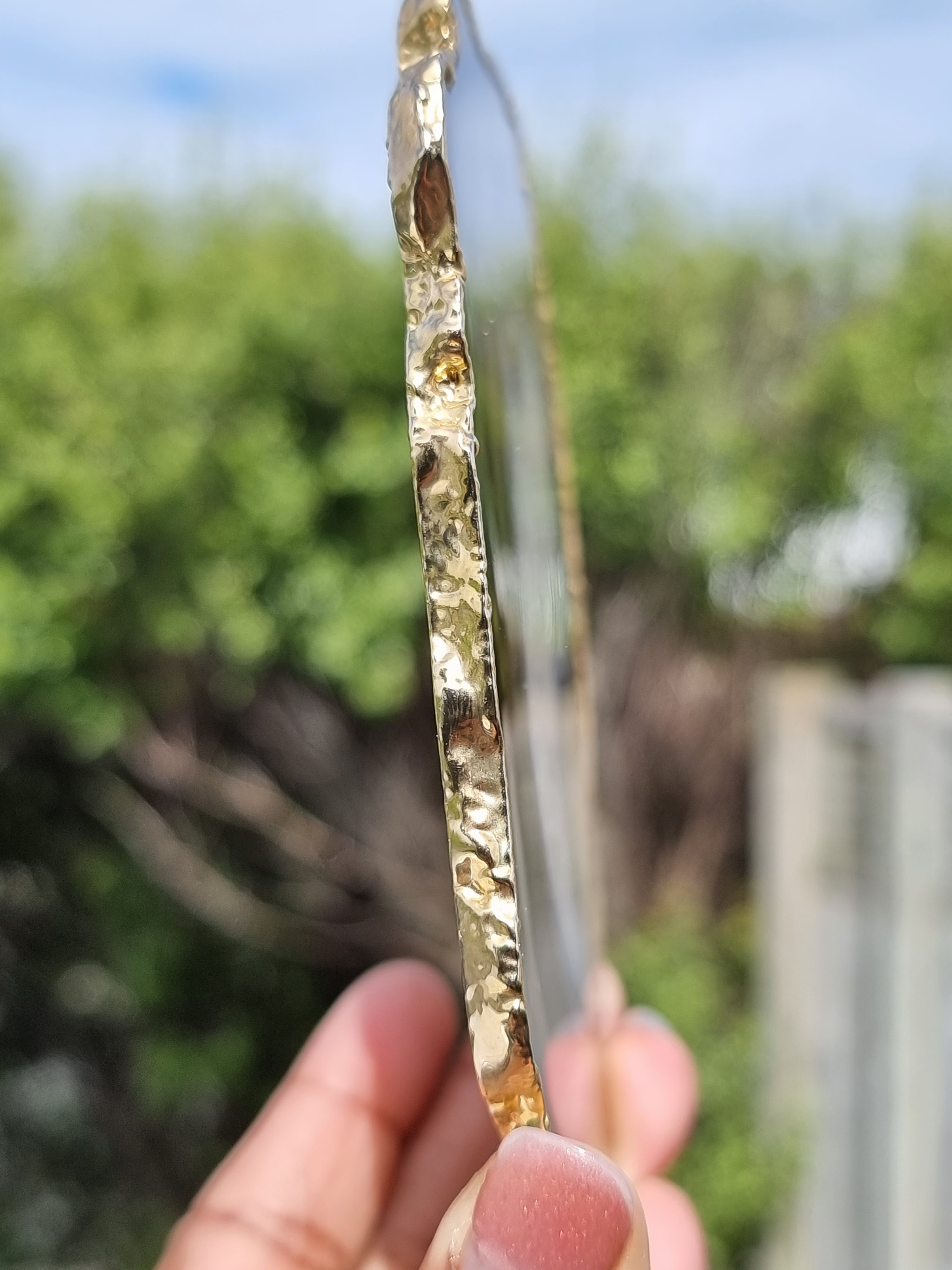Natural Agate Slab with Gold Trim