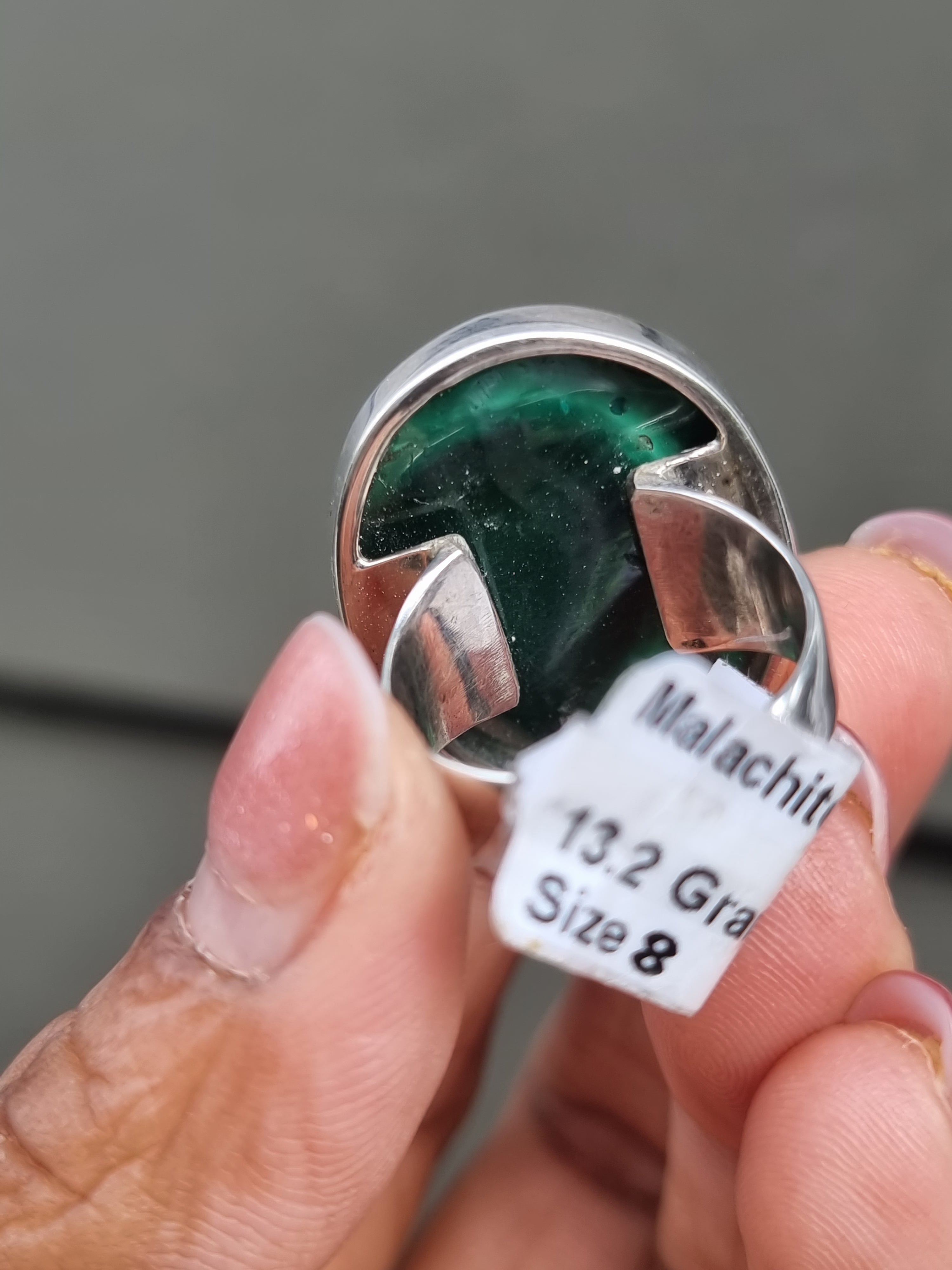 Malachite Ring Sterling Silver