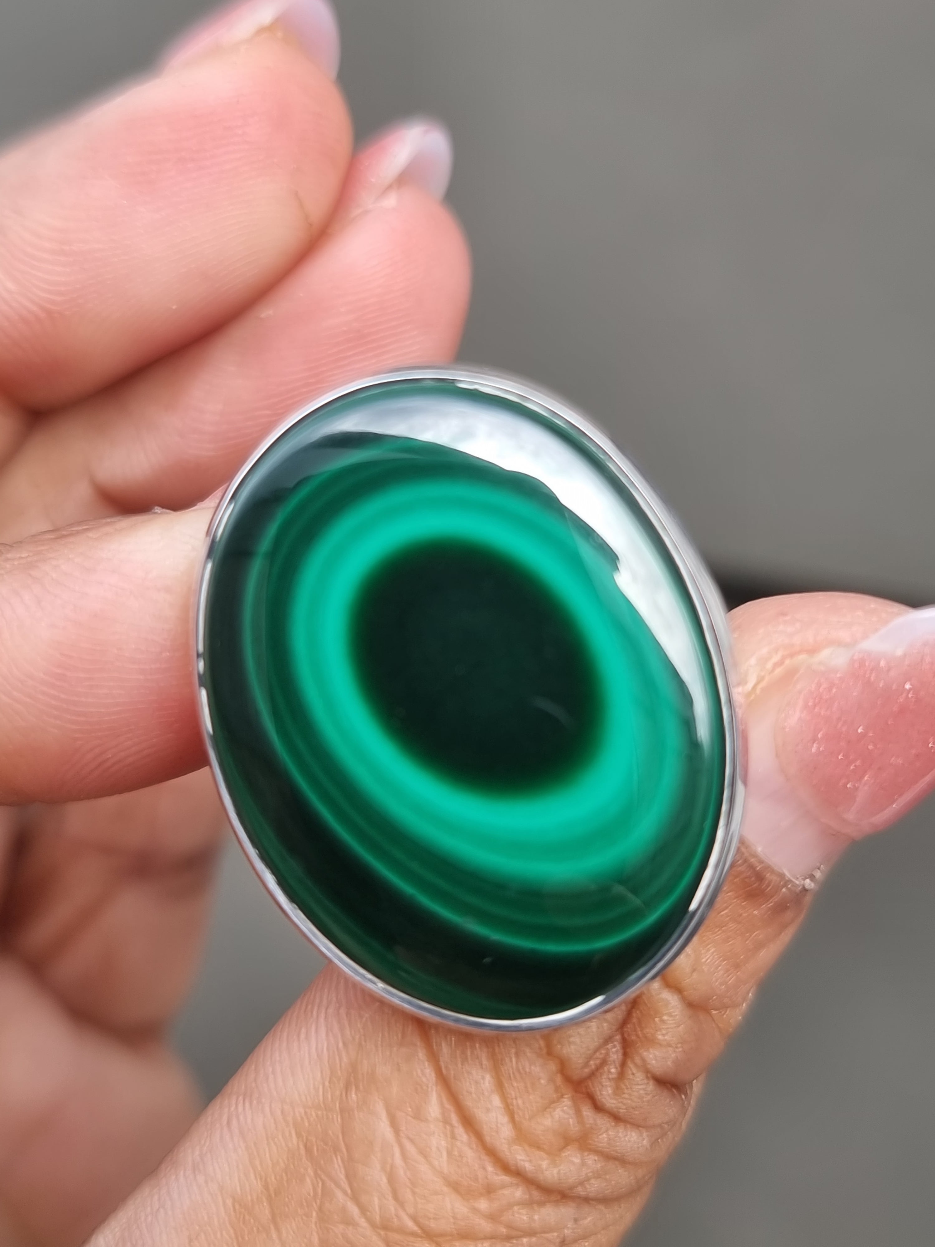 Malachite Ring Sterling Silver