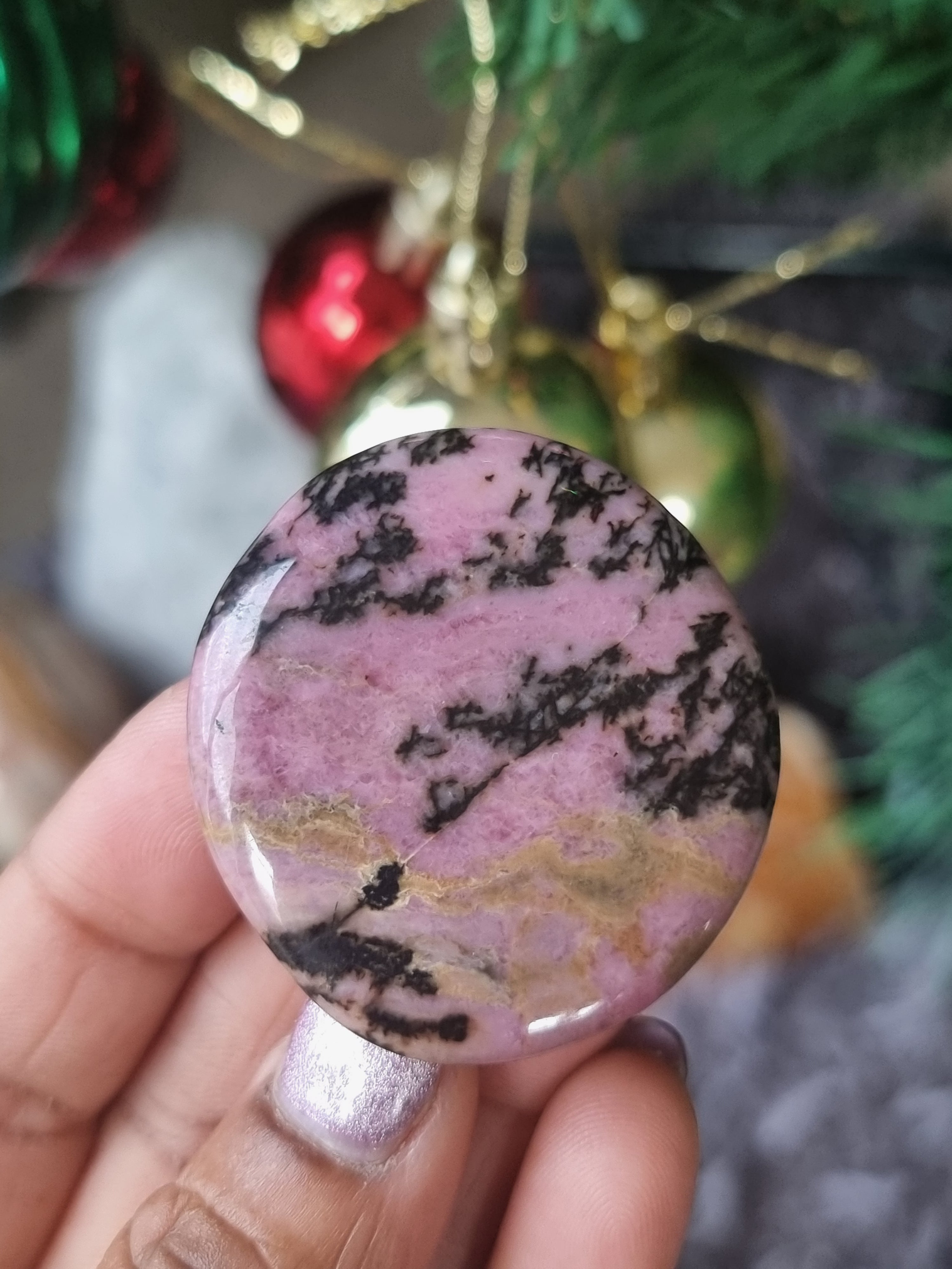 Rhodonite Flat Polished Stone