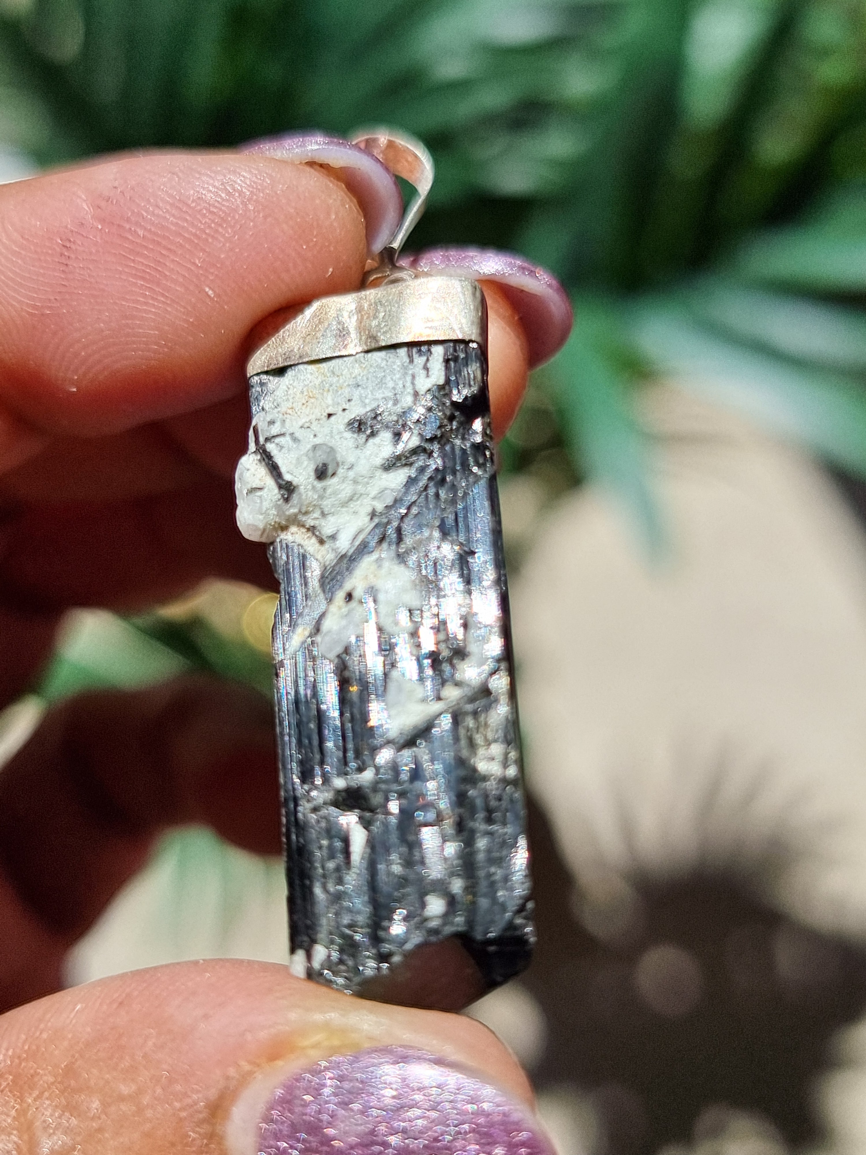 Schlor Tourmaline Rough Pendant