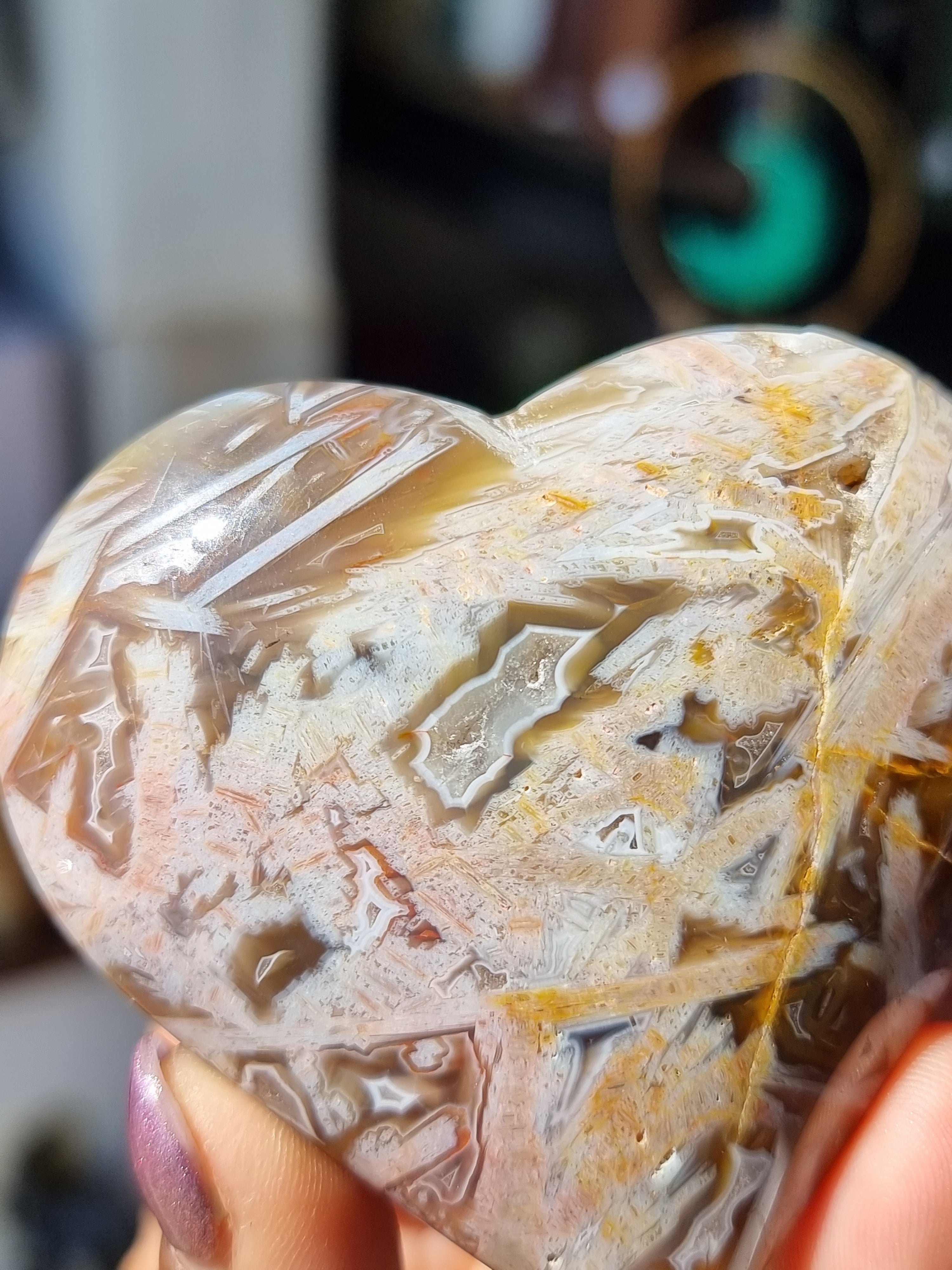 Mixed Jasper Polished Heart