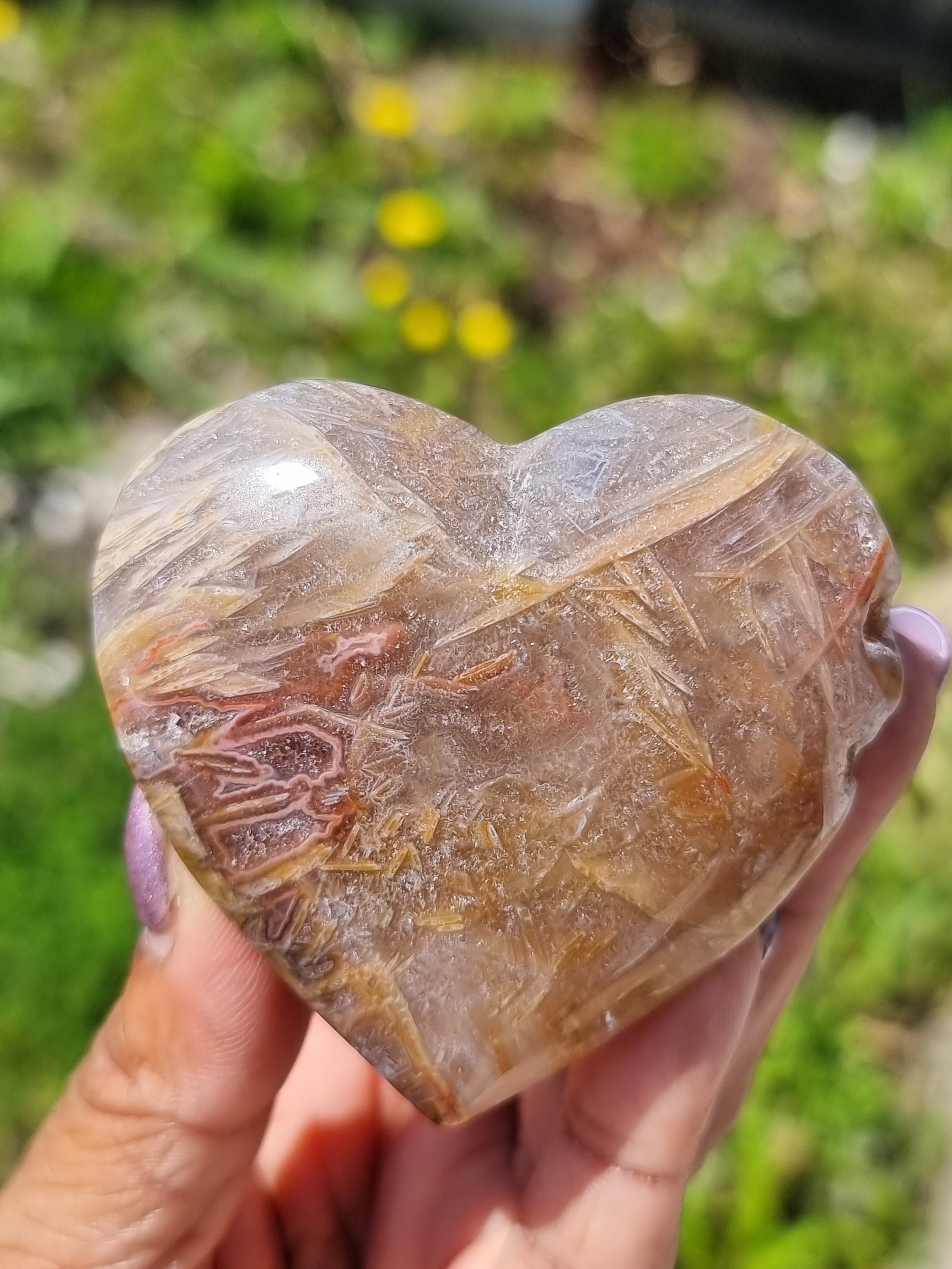 Mixed Jasper Polished Heart Brazil