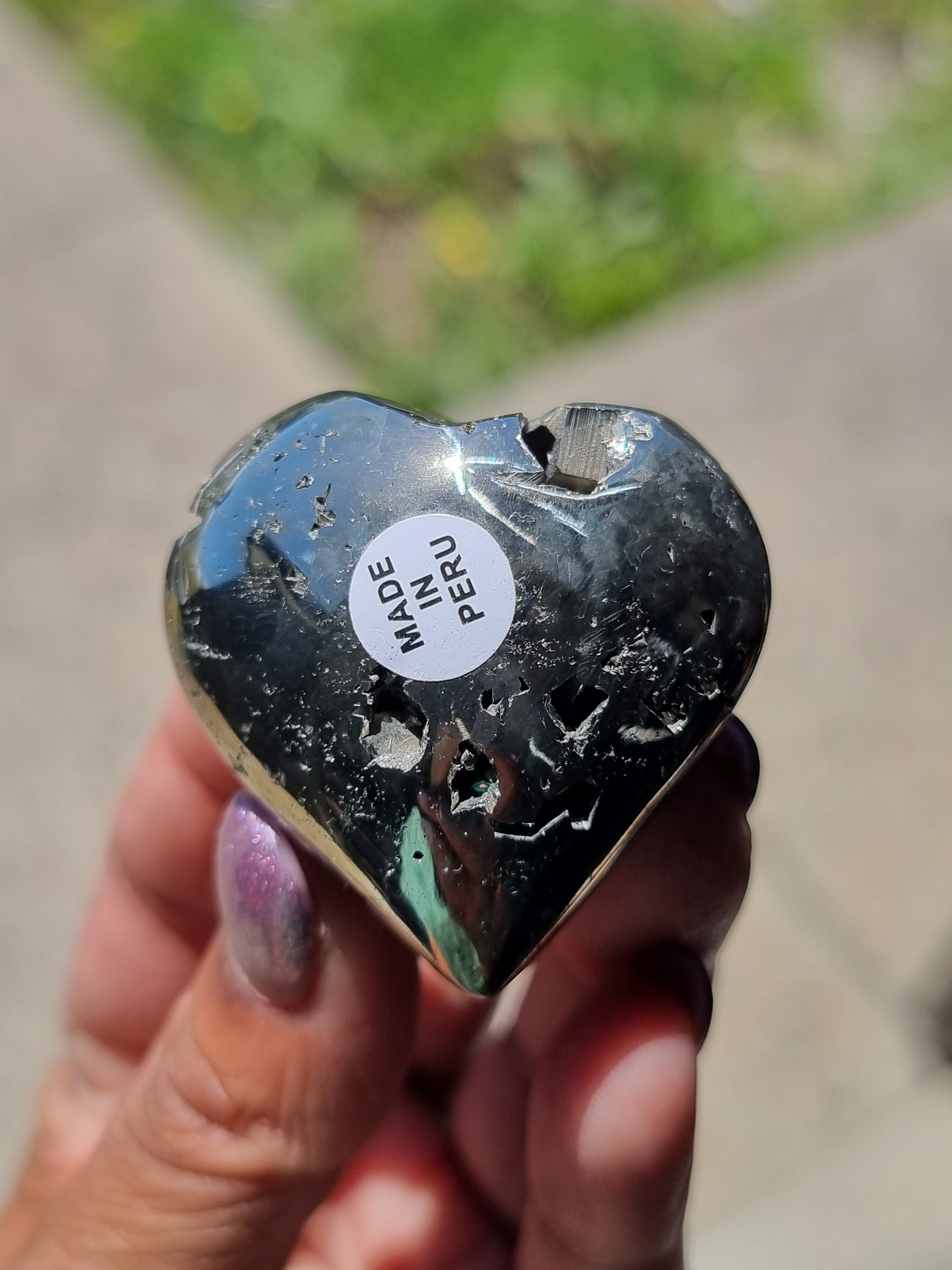 Pyrite Semi Polished Heart