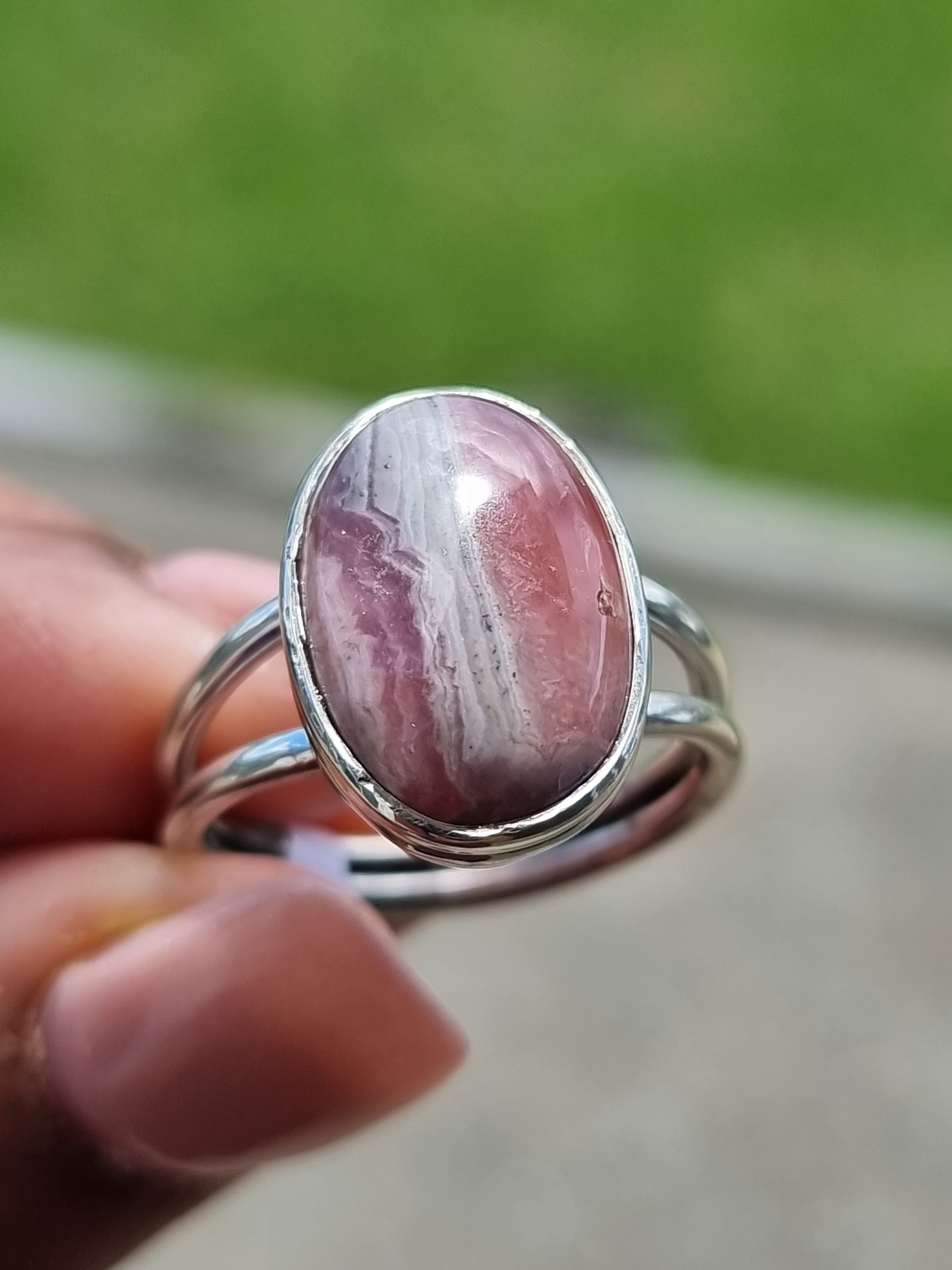 Rhodochrosite Ring Sterling Silver